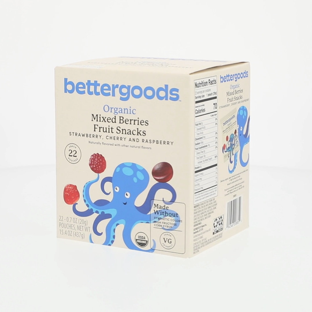 bettergoods Organic Mixed Berry Fruit Snacks 0.7 oz 22 count Vegan