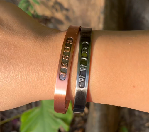thumbnail video image 2 of Wollet Magnetic Jesus Copper Bracelets Bangles for Women Men, Hand Made, Christmas Gift, 2 of 6