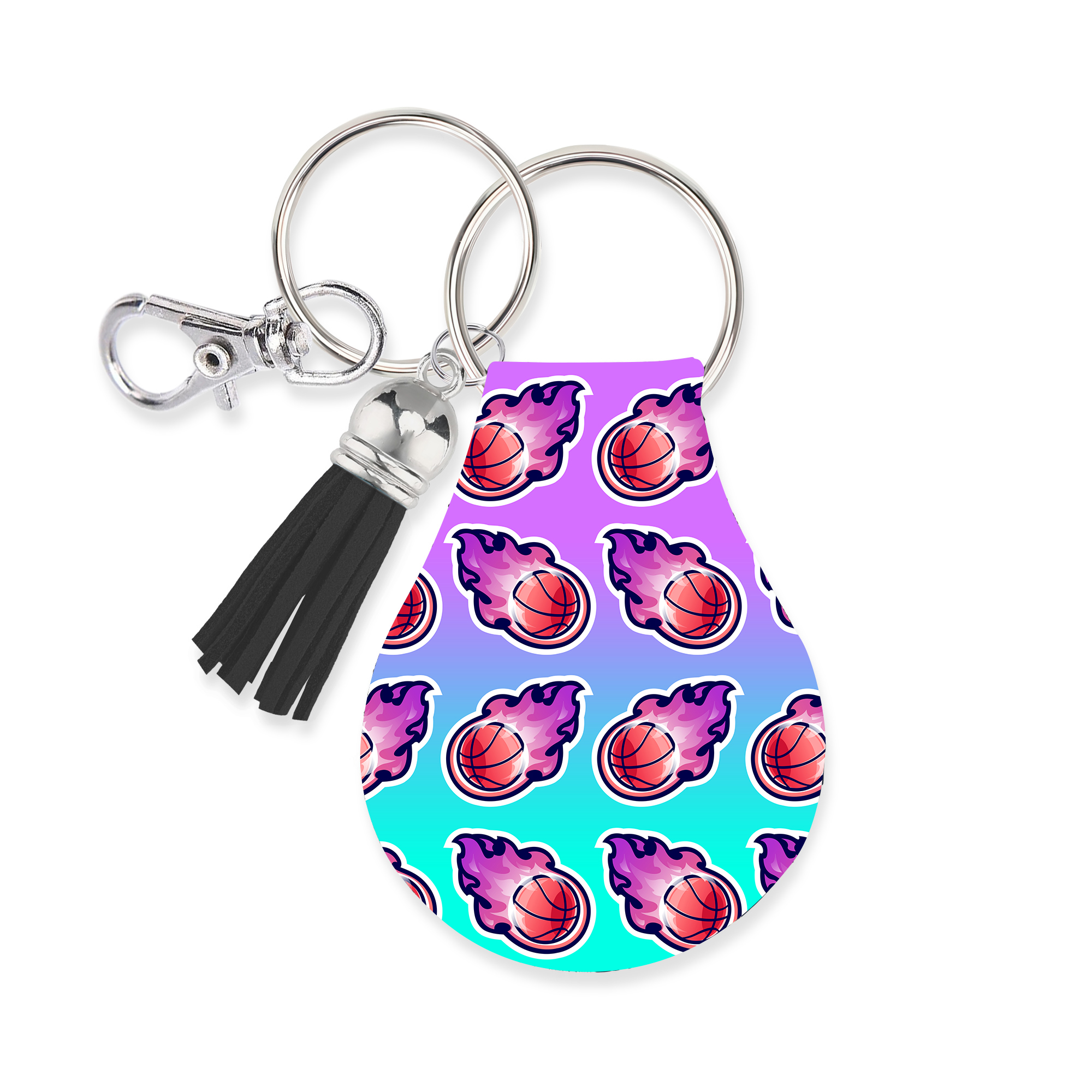 thumbnail video image 2 of Jolitee Neoprene AirTag Compatible Case Keychain – Durable & Stylish Holder with Secure Ring and Clip, Compatible with Apple AirTag (Basketball), 2 of 7