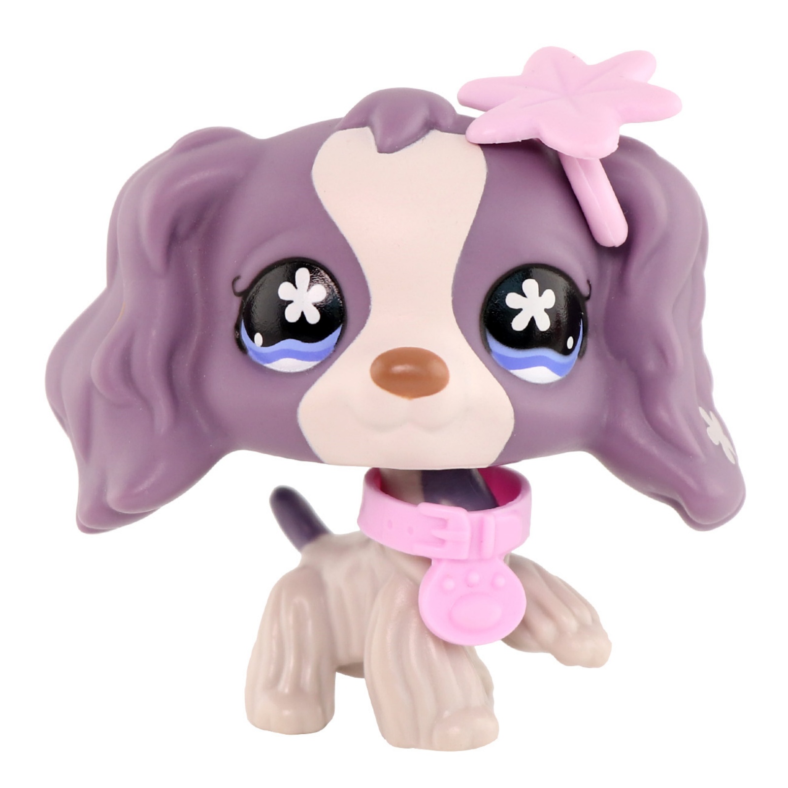 thumbnail video image 2 of Mini Pet Shop Cocker Spaniel #672 with Plastic Collar Headwear Accessories,Collectible Little Animal Figurine Toys, 2 of 9