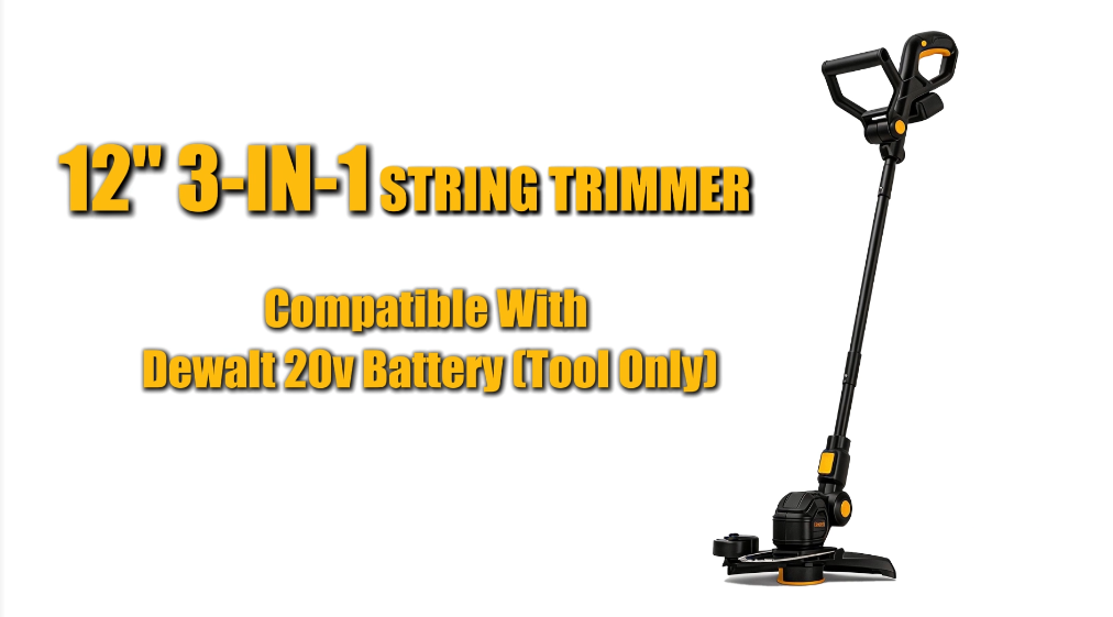 thumbnail video image 2 of Cordless Weed Eater & Leaf Blower Combo Compatible with Dewalt 20V Max Battery(Tool Only), 12" Weed Wacker & String Trimmer Edger 3-in-1, Battery Operated Weed Trimmer with Auto-Feed, 2 of 12
