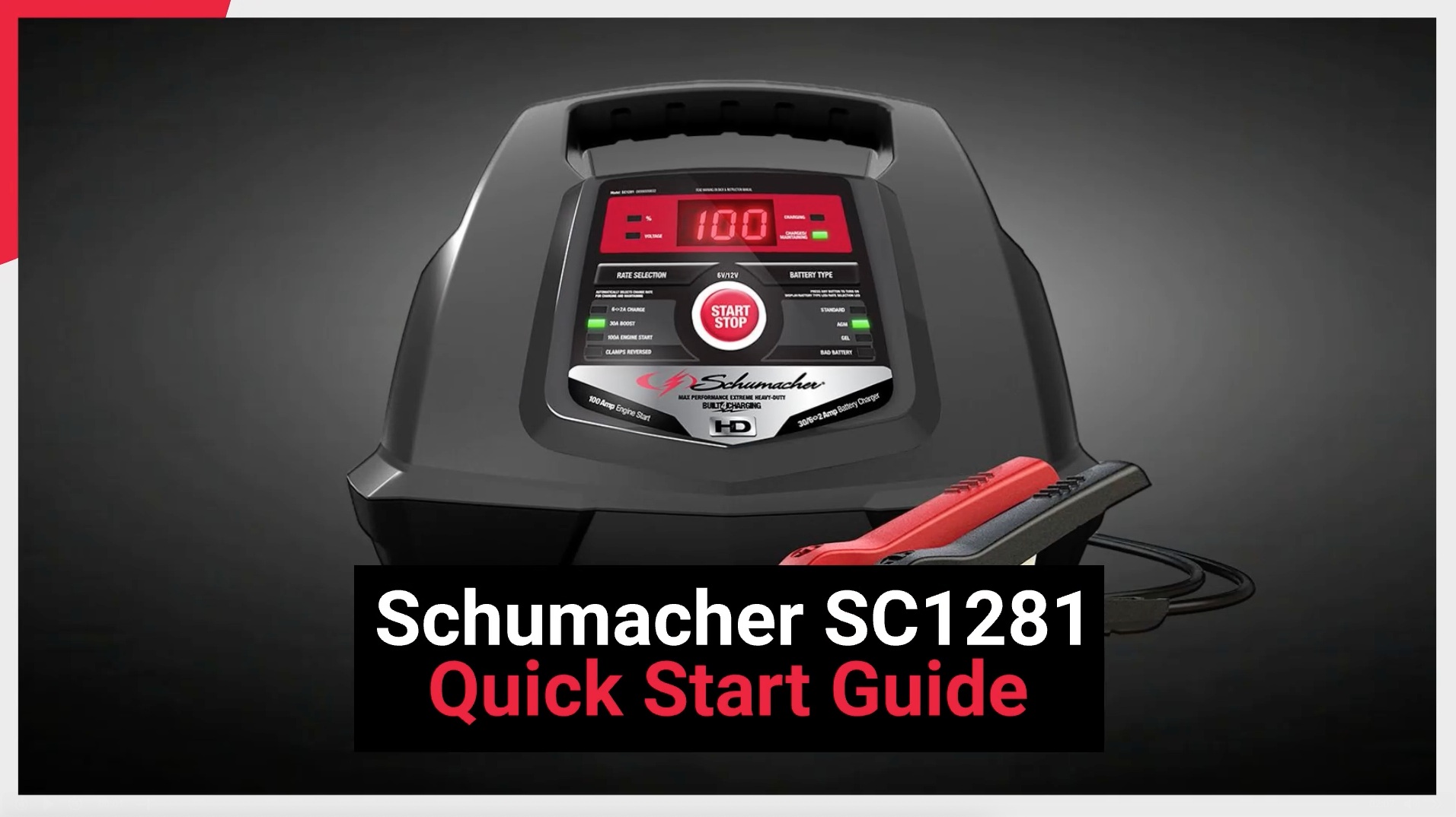 thumbnail video image 2 of Schumacher Electric 6A Car Battery Charger and 100A Engine Starter, Maintainer, 30A Boost, 6V/12V Sport, Auto, and Marine Batteries, SC1281, 2 of 8