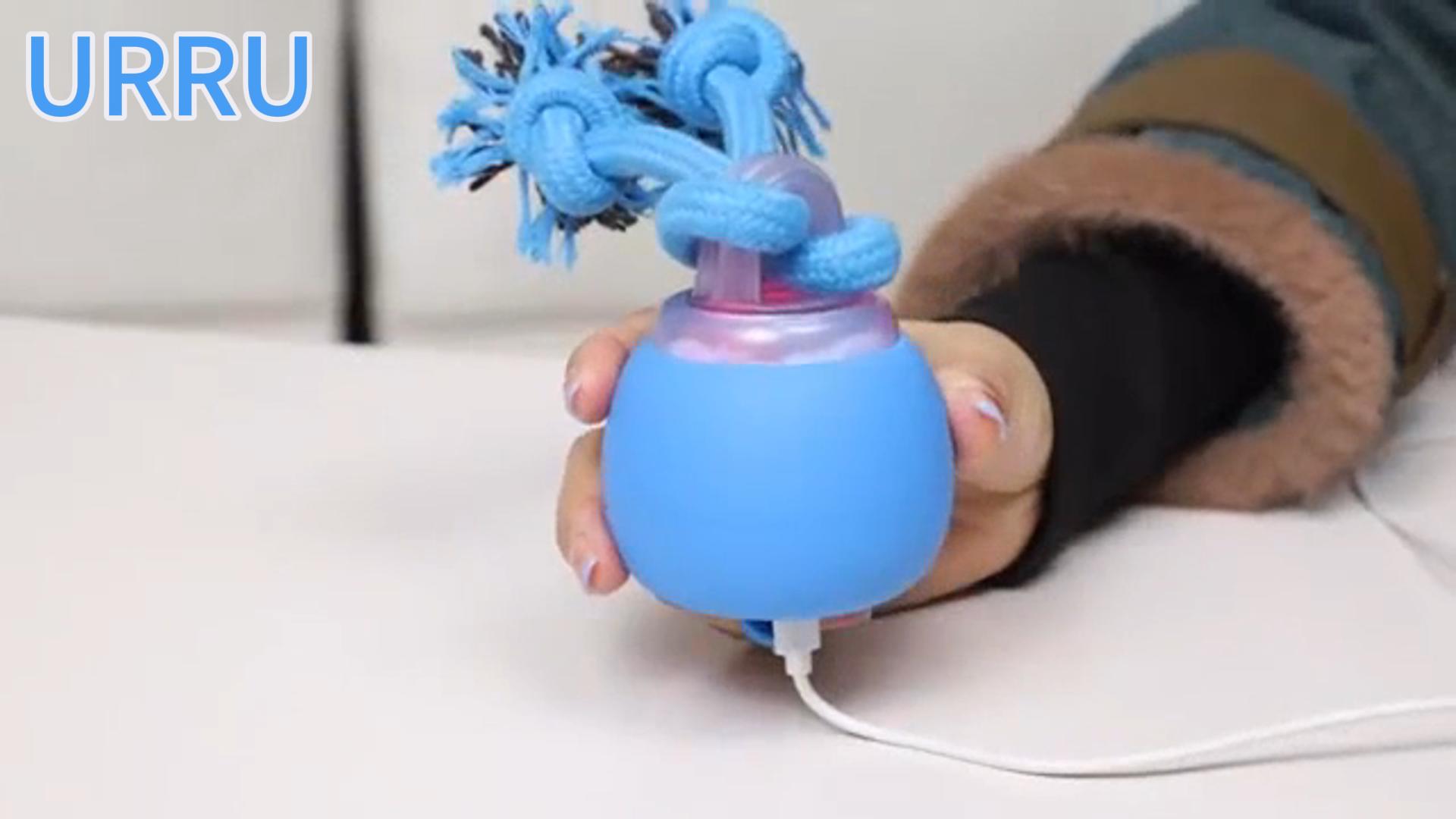 thumbnail video image 2 of URRU Interactive Dog Toys Wicked Ball, Moving Dog Ball with Touch Activated, Squeaky Dog Toy, Active Rolling Ball for Small/Medium/Large Dogs, Dog Toys for Aggressive Chewers,Blue, 2 of 8