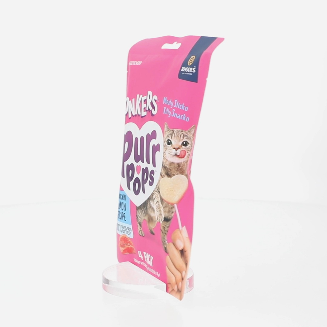 12 pack) BONKERS Purrpops, Freeze Dried Salmon Flavored Lollipop