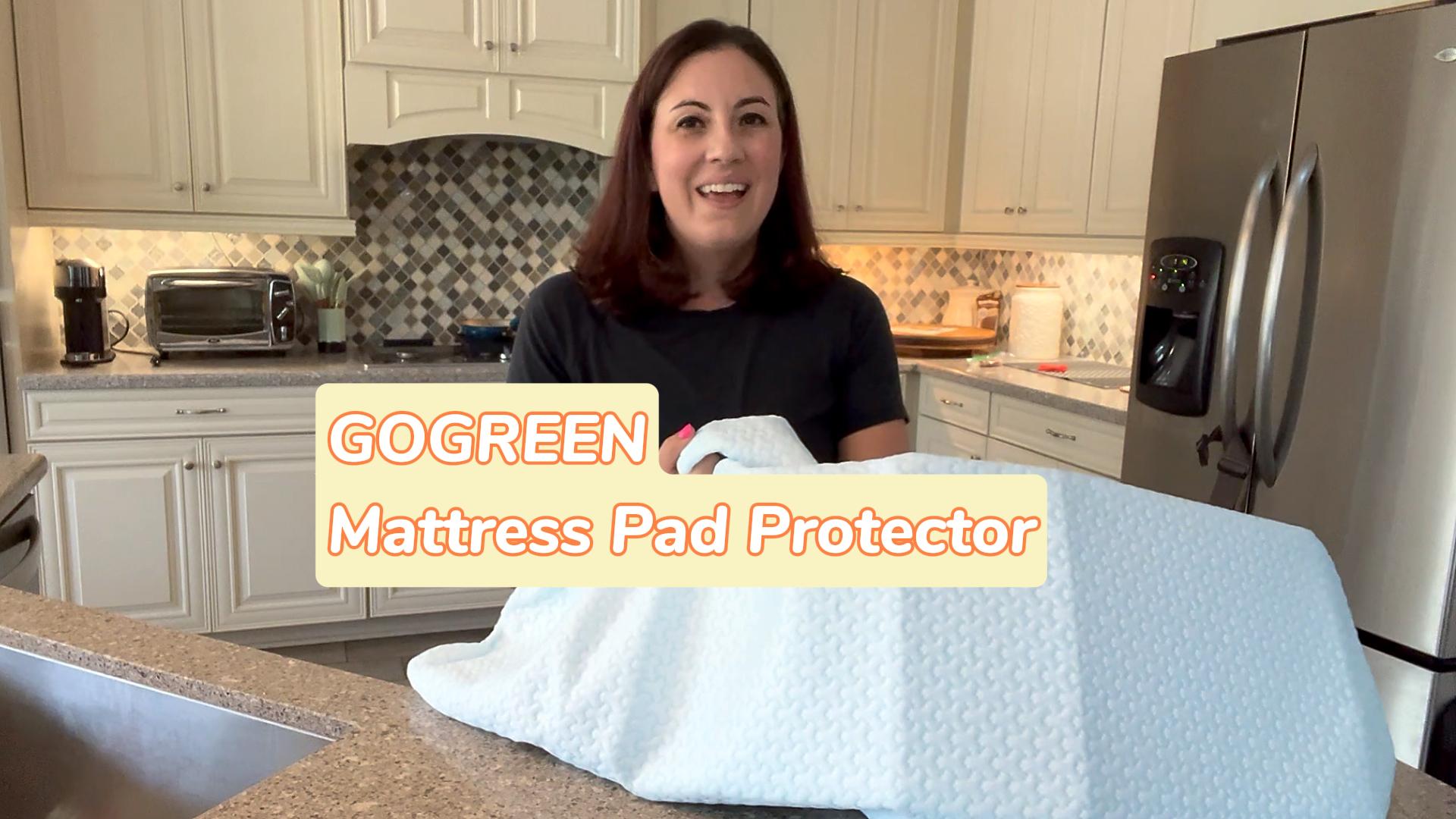 thumbnail video image 2 of Gogreen Waterproof Mattress Protector, Breathable Cooling Bed Mattress Cover with Deep Pocket Plastic Mattress Protector Fitted 6"-15"(Bamboo Terry, Full 54"x75"), 2 of 10