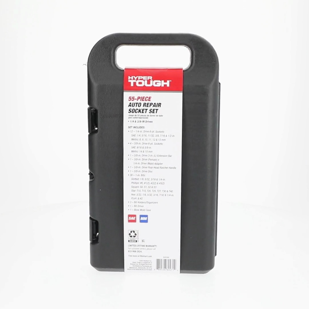 Hyper Tough 55-Piece Auto Repair Socket Set - Walmart Business