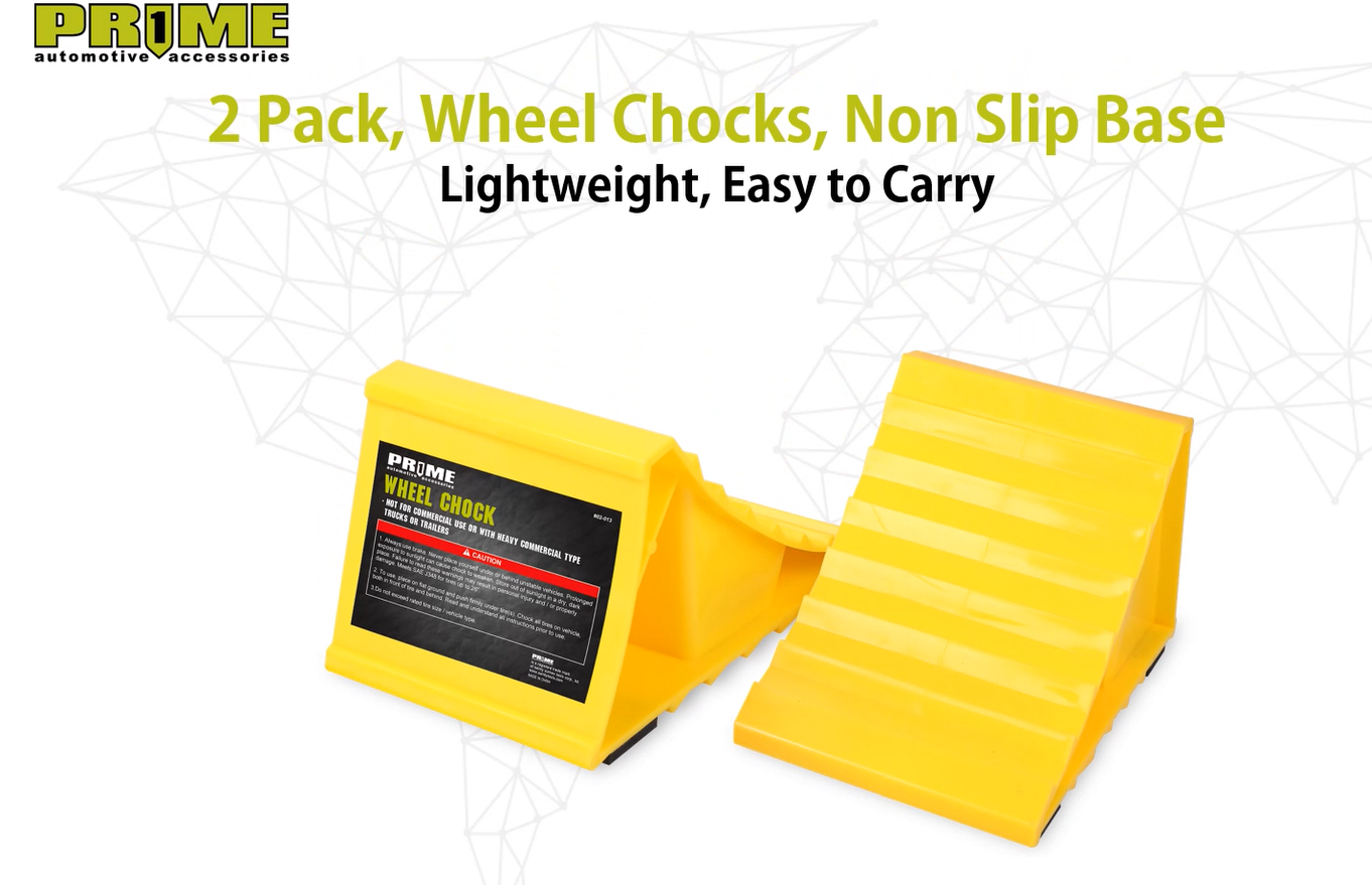 thumbnail video image 2 of PR1ME 2 pack Wheel Chocks Non-Slip Heavy Duty Wheel Stoppers for Cars Camper Trucks RVs, 2 of 10