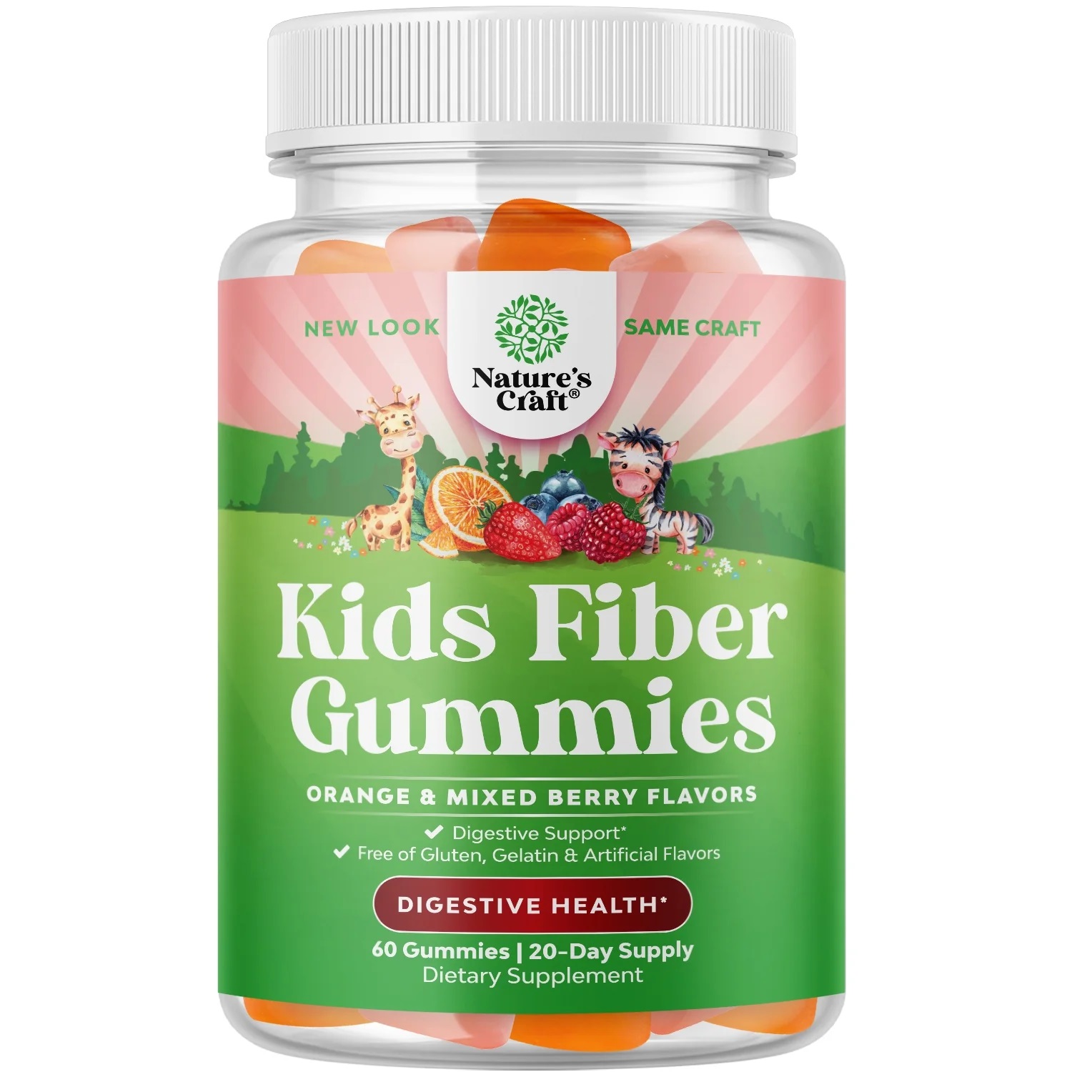 thumbnail video image 2 of Natures Craft Prebiotic Fiber Gummies for Kids Digestive Health, Orange and Mixed Berry, 60 Count, 2 of 10