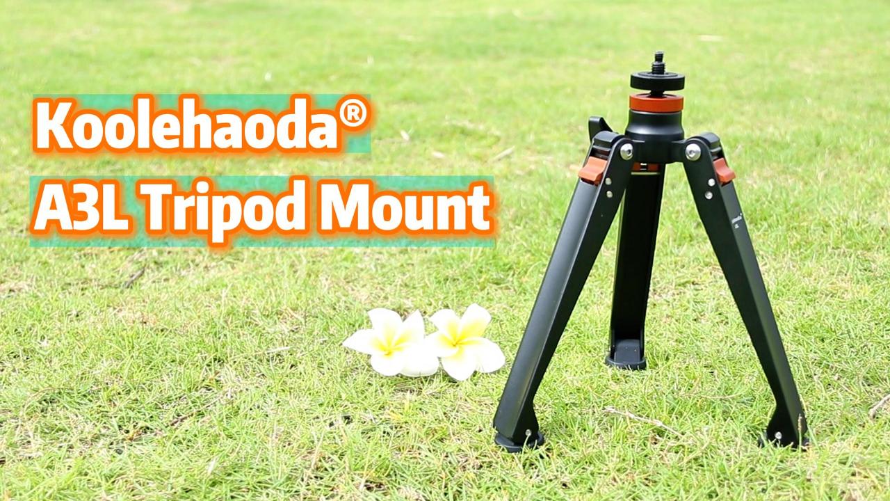 thumbnail video image 2 of Koolehaoda Mini Tripod Base for Monopods, Aluminum Desktop Tripod with Three Feet Universal 3 Leg Support with 1/4"- 3/8" Screw Mount for DSLR Camera Monopod Unipod Photography Stick Ball Head, 2 of 8
