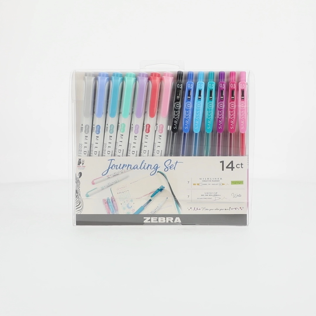 Zebra Journaling Set Mildliner HL & Sarasa Clip Assorted 14pk