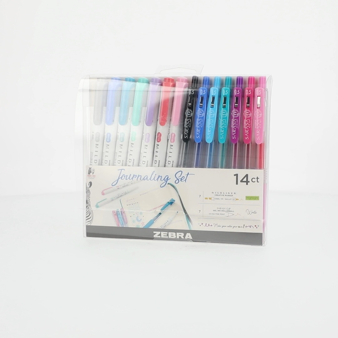 Zebra Journaling Set Mildliner HL & Sarasa Clip Assorted 14pk
