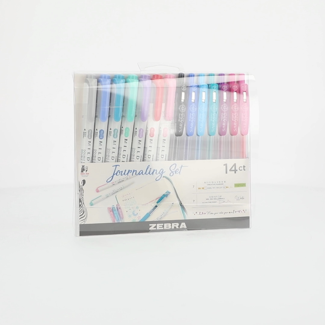 Zebra Journaling Set Mildliner HL & Sarasa Clip Assorted 14pk