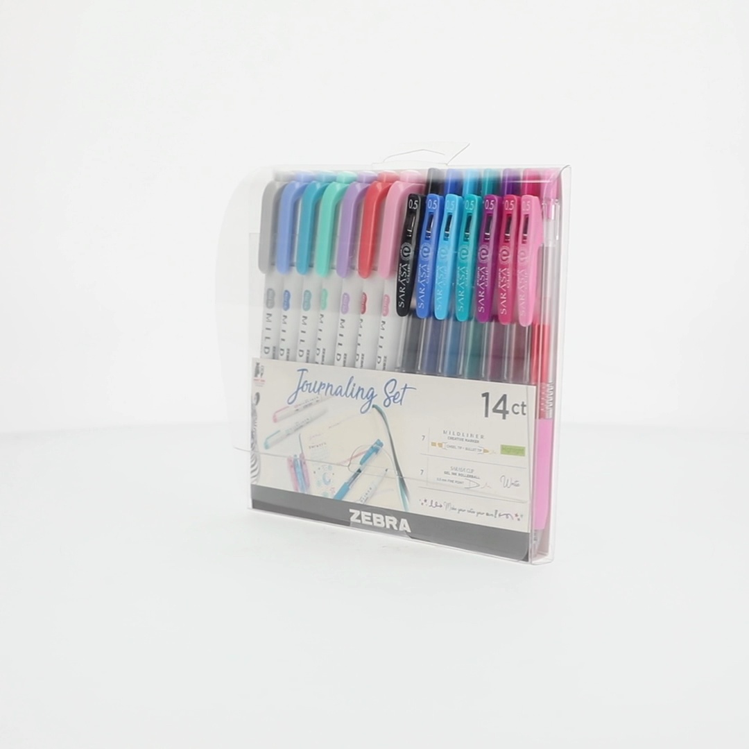 Zebra Journaling Set Mildliner HL & Sarasa Clip Assorted 14pk
