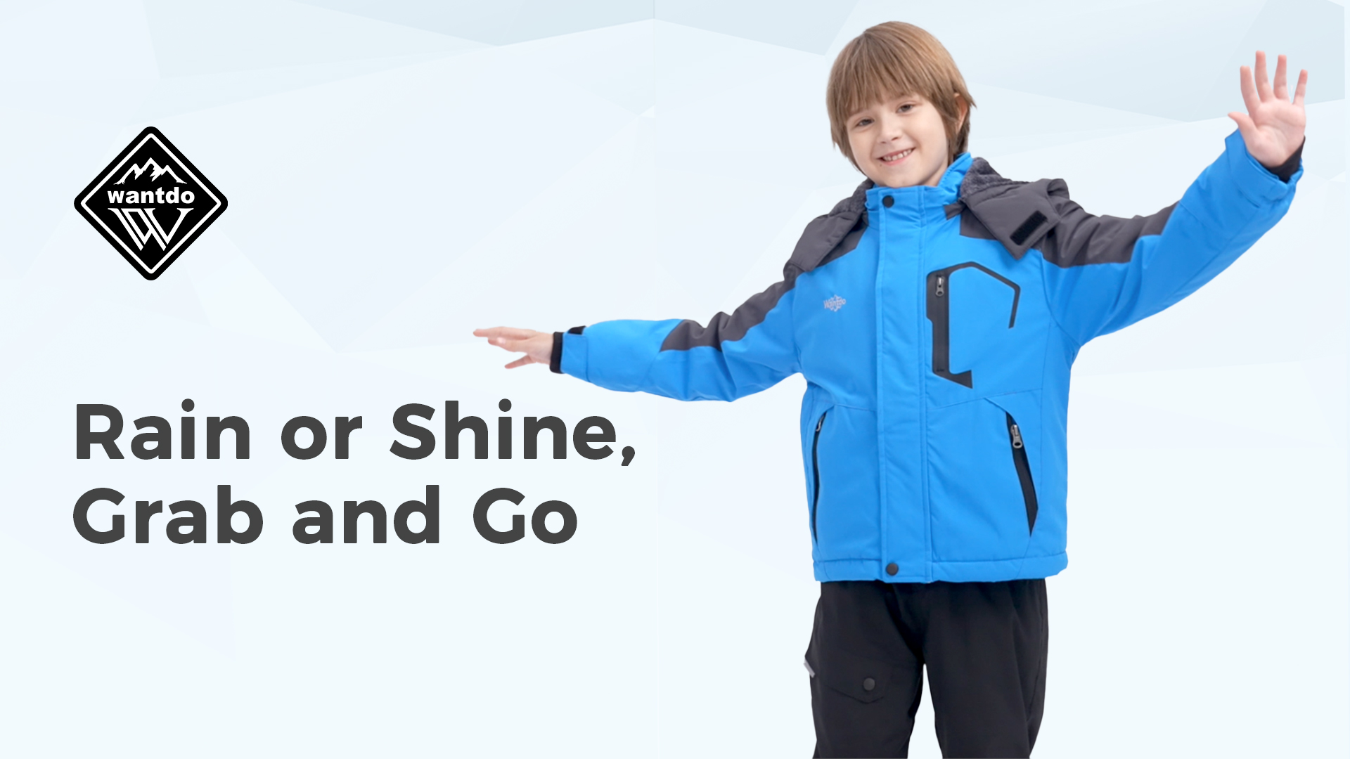 thumbnail video image 2 of Wantdo Boy's Snow Jacket Outdoor Winter Coat Warm Hiking Raincoats Dark Blue 14/16, 2 of 9