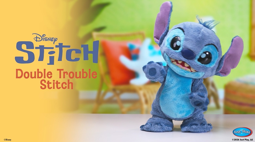thumbnail video image 2 of Disney Stitch Double Trouble Stitch Interactive Plush, 50+ Sounds and Reactions, Ages 3+, 2 of 10