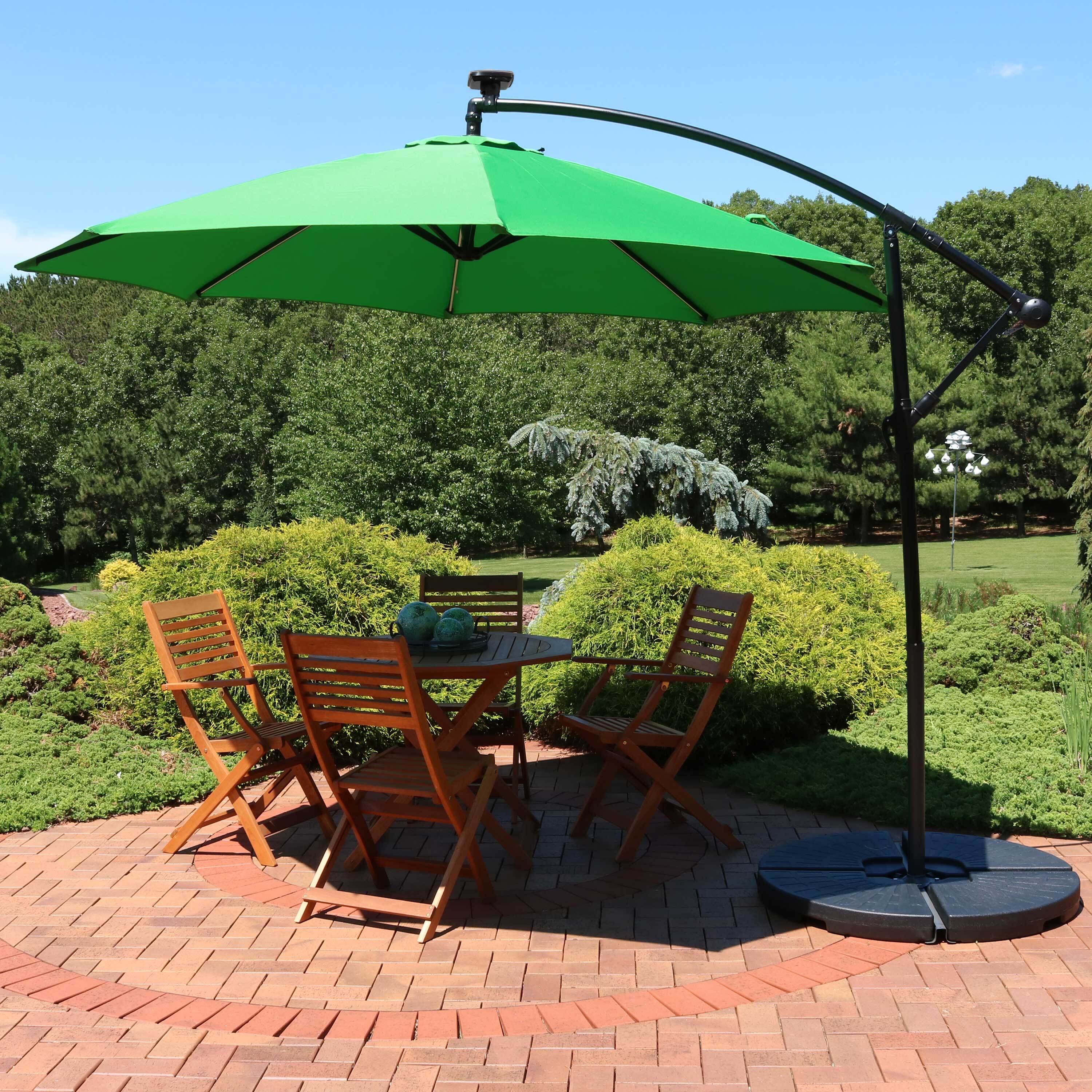 thumbnail video image 2 of Sunnydaze Decor 95" Sunshine Solid Print Cantilever Patio Umbrella, Water-Resistant, 2 of 12