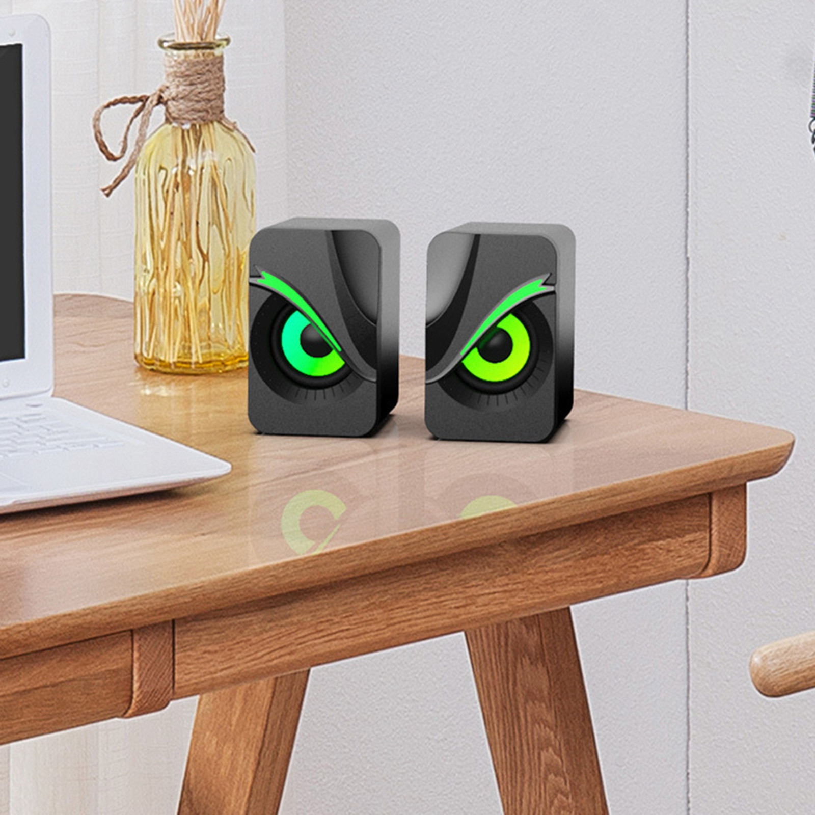 thumbnail video image 2 of Computer Speakers Mini PC Speakers With Subwoofer Sound Cable RGB Light Emitting, 2 of 11