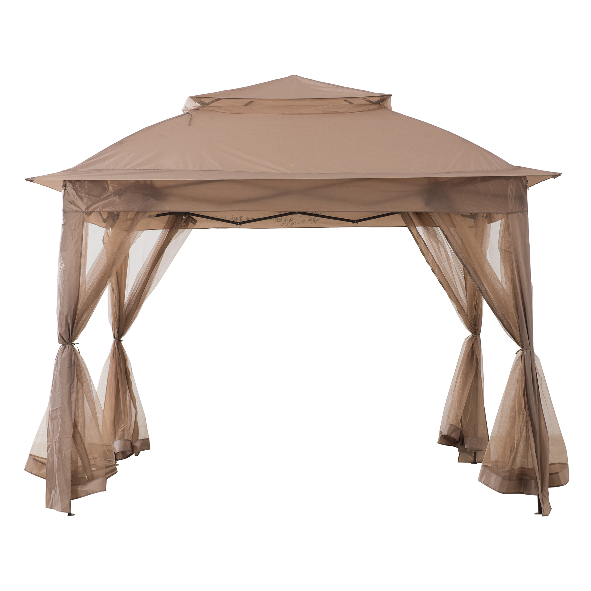 thumbnail video image 2 of SUNJOY Outdoor Soft Top Patio umbrellas 11x11 Steel 2-Tier Backyard Portable Pop Up Gazebo with Netting, 2 of 9