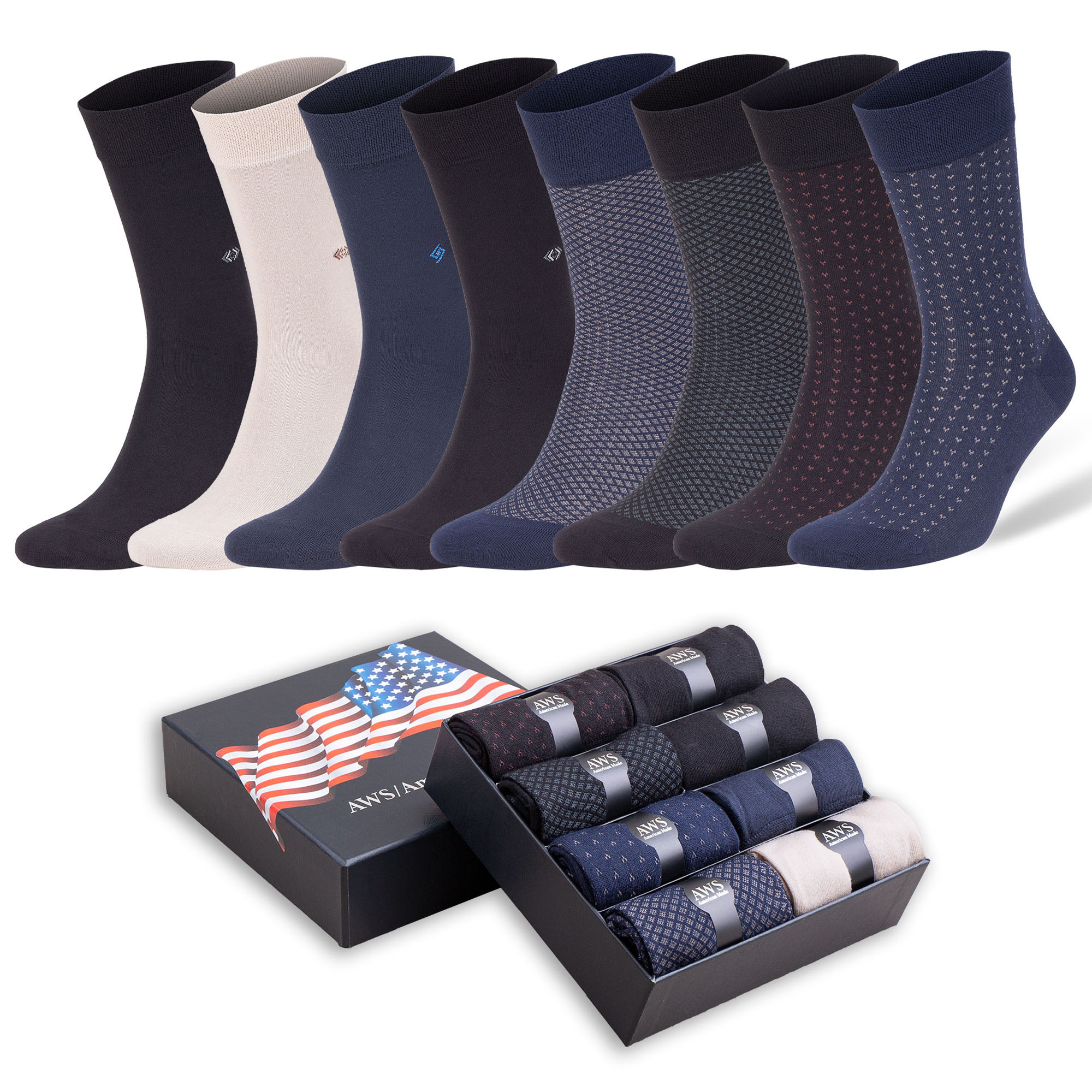 thumbnail video image 2 of Bamboo Dress Socks for Men 6 Pairs with Gift Box Shoe Size 8 to 11.5 (Style 6), 2 of 11
