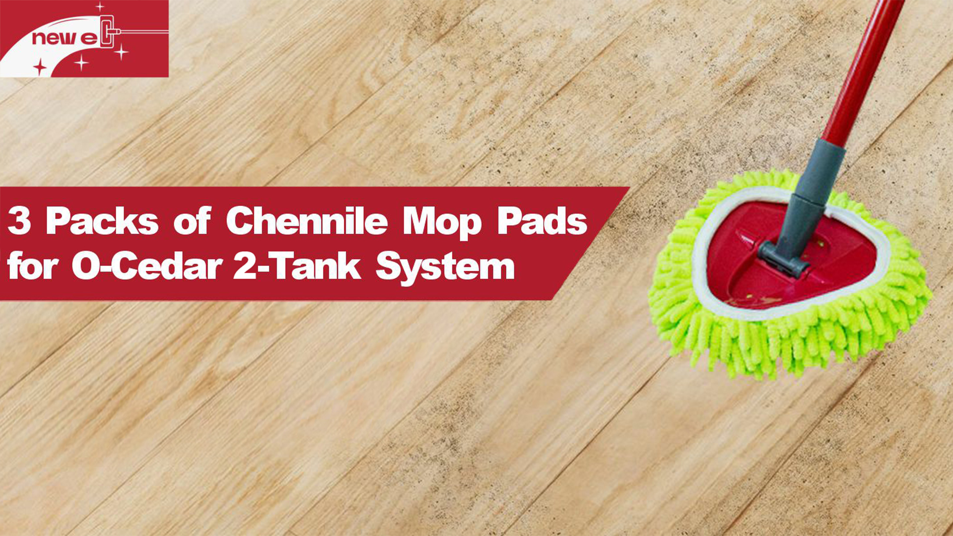 thumbnail video image 2 of NEWE Spin Mop Heads Replacements 3 Pack Compatible with RinseClean 2 Tank System, 2 of 9