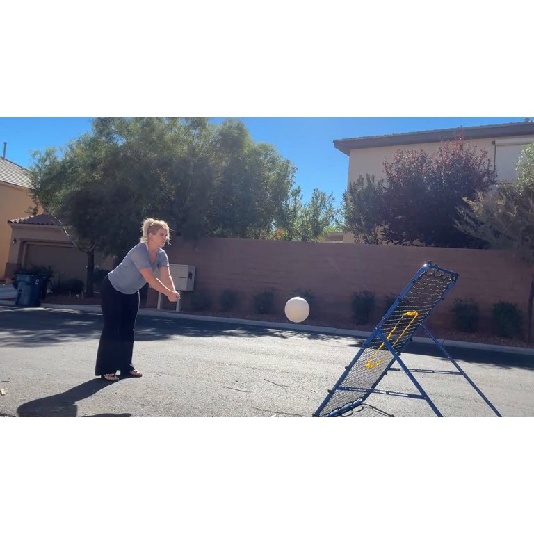 JIRTEMOT Ball's Rebounder, Volleyball Bounce Back Net for Hitting, Blocking, Serving, Setting, Portable Volleyball Trainer with 6 Ball Return Angles, 4.5x4FT