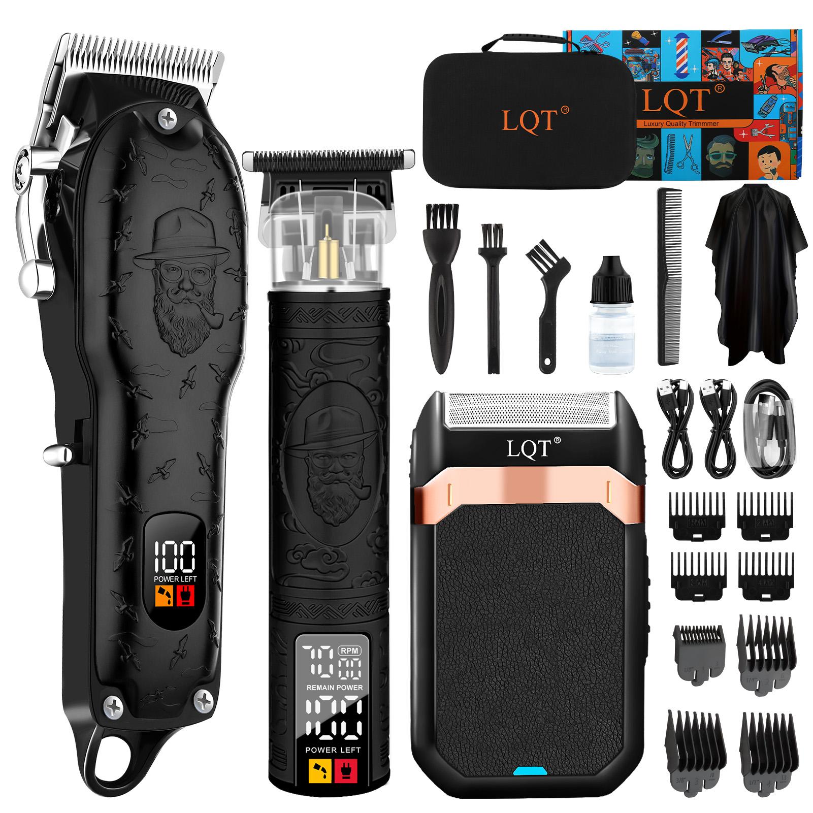 thumbnail video image 2 of LQT Cordless Hair Clipper , USB charging, Hair Clipper with LCD display screen,Multi-purpose shaver, sufficient battery life, suitable for home and professional hair salons, exquisite gifts, 2 of 8