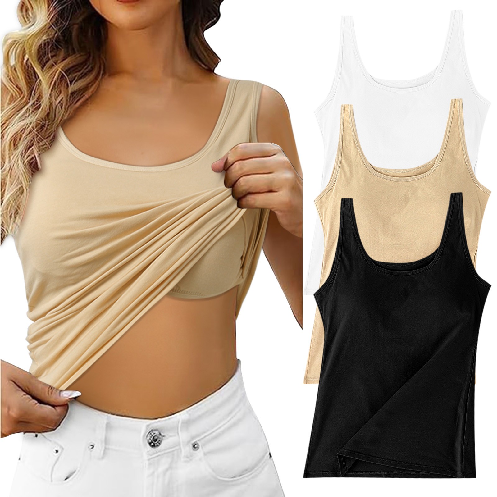 thumbnail video image 2 of CHENge Workout Tanks for Women Sleeveless Athletic Tank Tops Crewneck Camisole Yoga Running Shirts for Women Plus Size Racerback Breathable Tee, 2 of 8