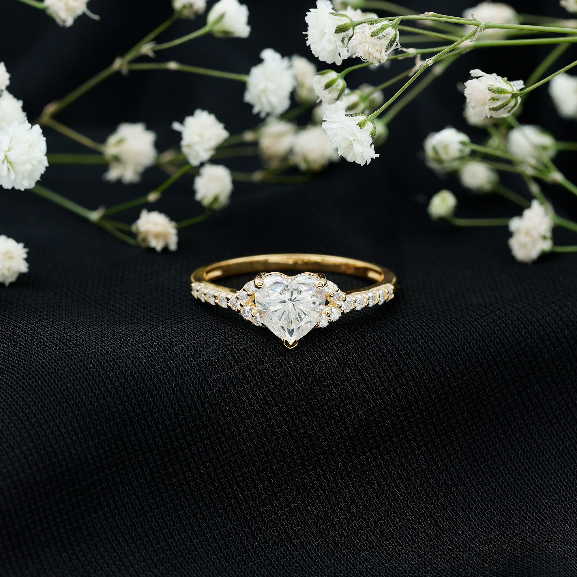 thumbnail video image 2 of Rosec Jewels Lab Diamond Promise Engagement Ring - Ef-Vs Quality Diamond Heart Ring for Women - with Jewelry Box, 925 Sterling Silver, US 4.00, 2 of 8