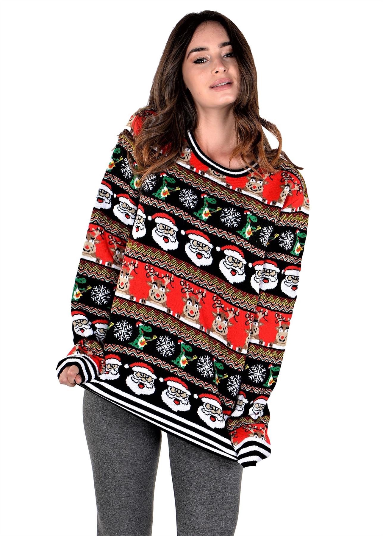 thumbnail video image 2 of SOCAL LOOK Youth Ugly Christmas Sweater-Cute Holiday Pullover for Teens Big Boys & Girls 13/14 Years, 2 of 6