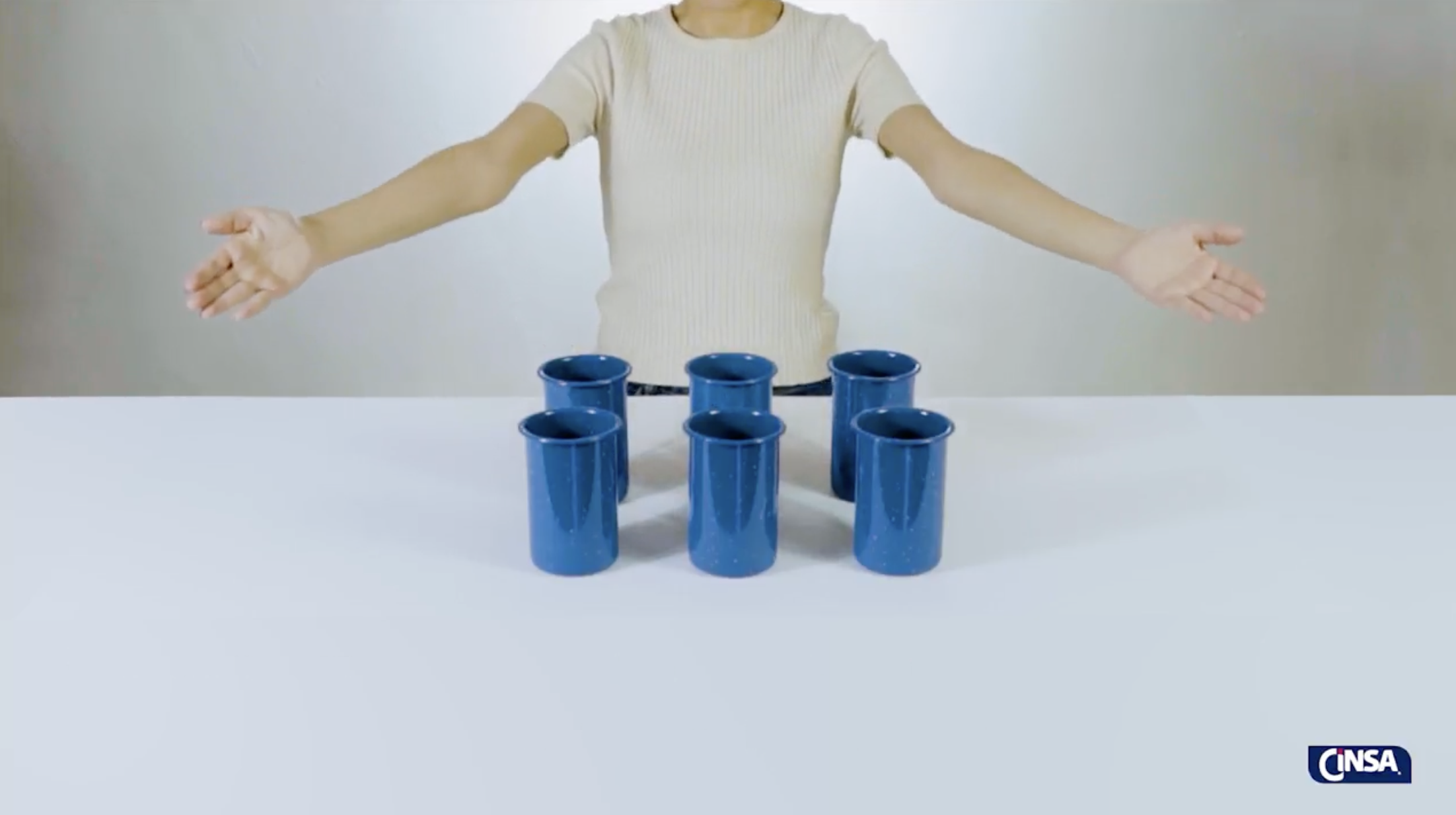 thumbnail video image 2 of Cinsa 6 Piece 20 oz Enameled Steel Mug Set for Indoor/Outdoor - Royal Speckled Blue, 2 of 6