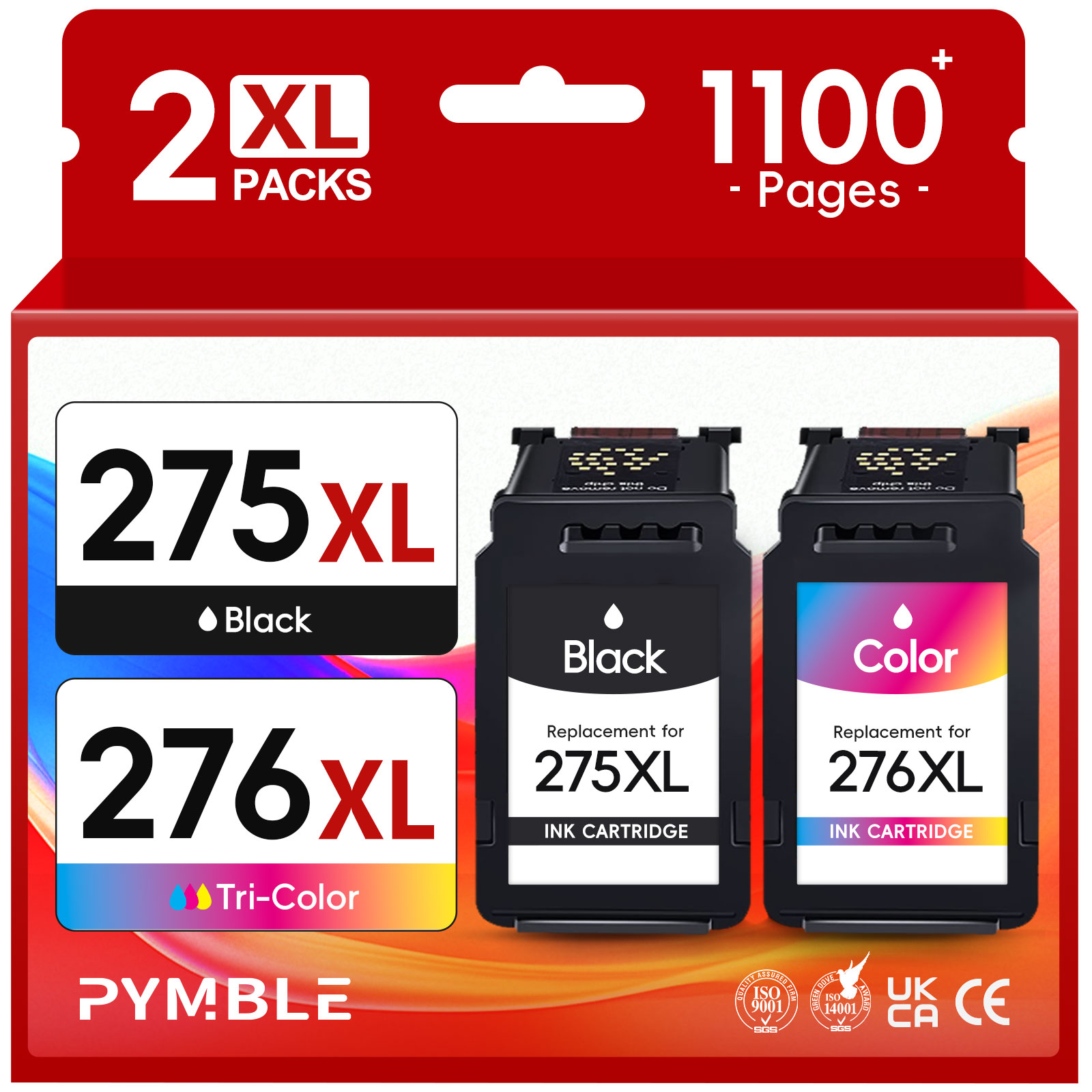 thumbnail video image 2 of 275 Ink Cartridges for Canon ink 275 and 276 Compatible for Canon PG 275 Black Ink Cartridge for printer ink for Pixma TS3522 TS3520 TS3500 TR4722, 2 of 8
