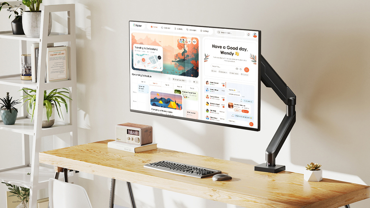 thumbnail video image 2 of RTVR Monitor Arm Ergonomic Computer Monitor Desk Mount Stand for 17”-35” Screens, VESA Mount Supports 22 lbs Full Motion Adjustment, 2 of 11