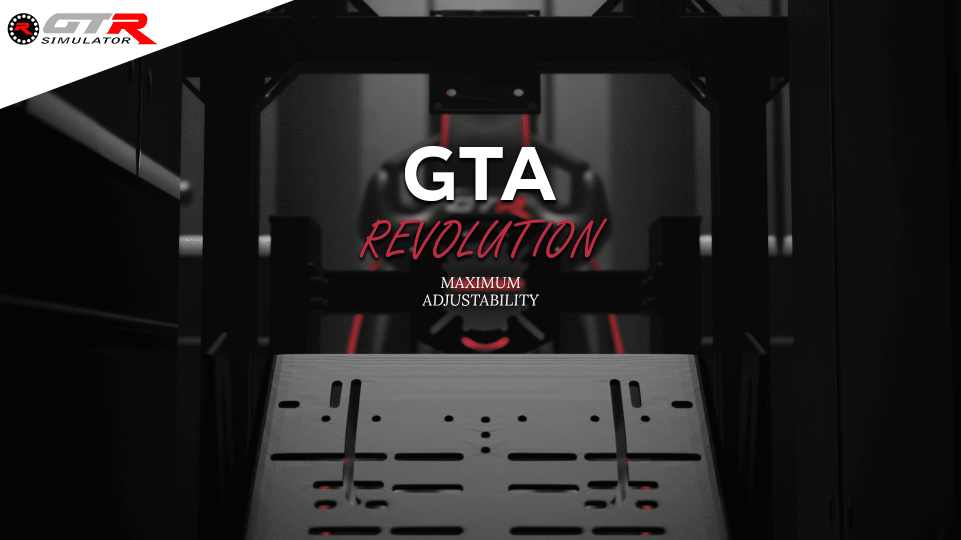 thumbnail video image 2 of GTR Simulator GTA Revolution Racing Cockpit Video Game Chair w/ Black/Red Seat & Universal Mount, 2 of 10