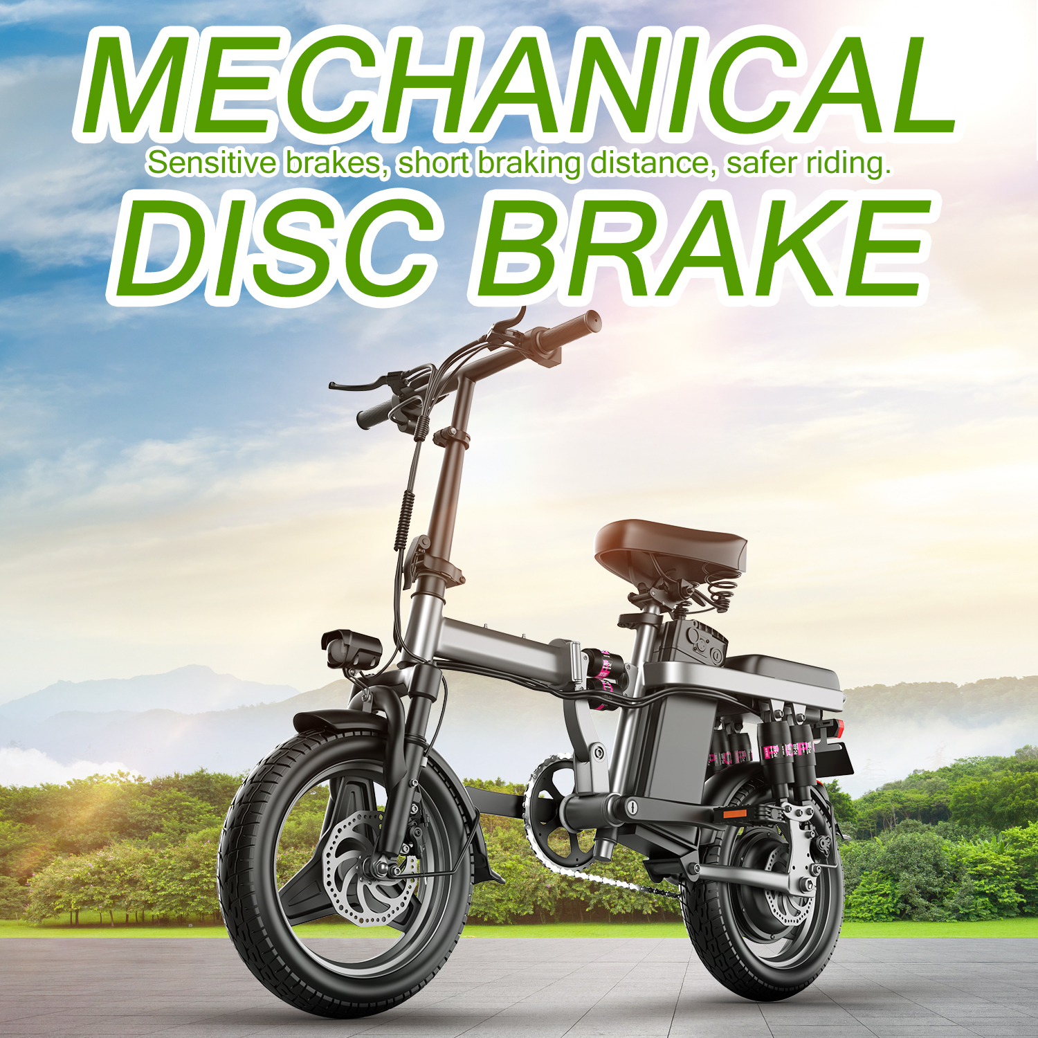 thumbnail video image 2 of ASKGO 1200W Peak Motor ,Folding Electric Bike for Adults Teens ,14'' Commuting Bike, Max 28MPH/35 Miles E-Bike ,3 Speed  Double Mini Electric Bike, UL2849, 2 of 10