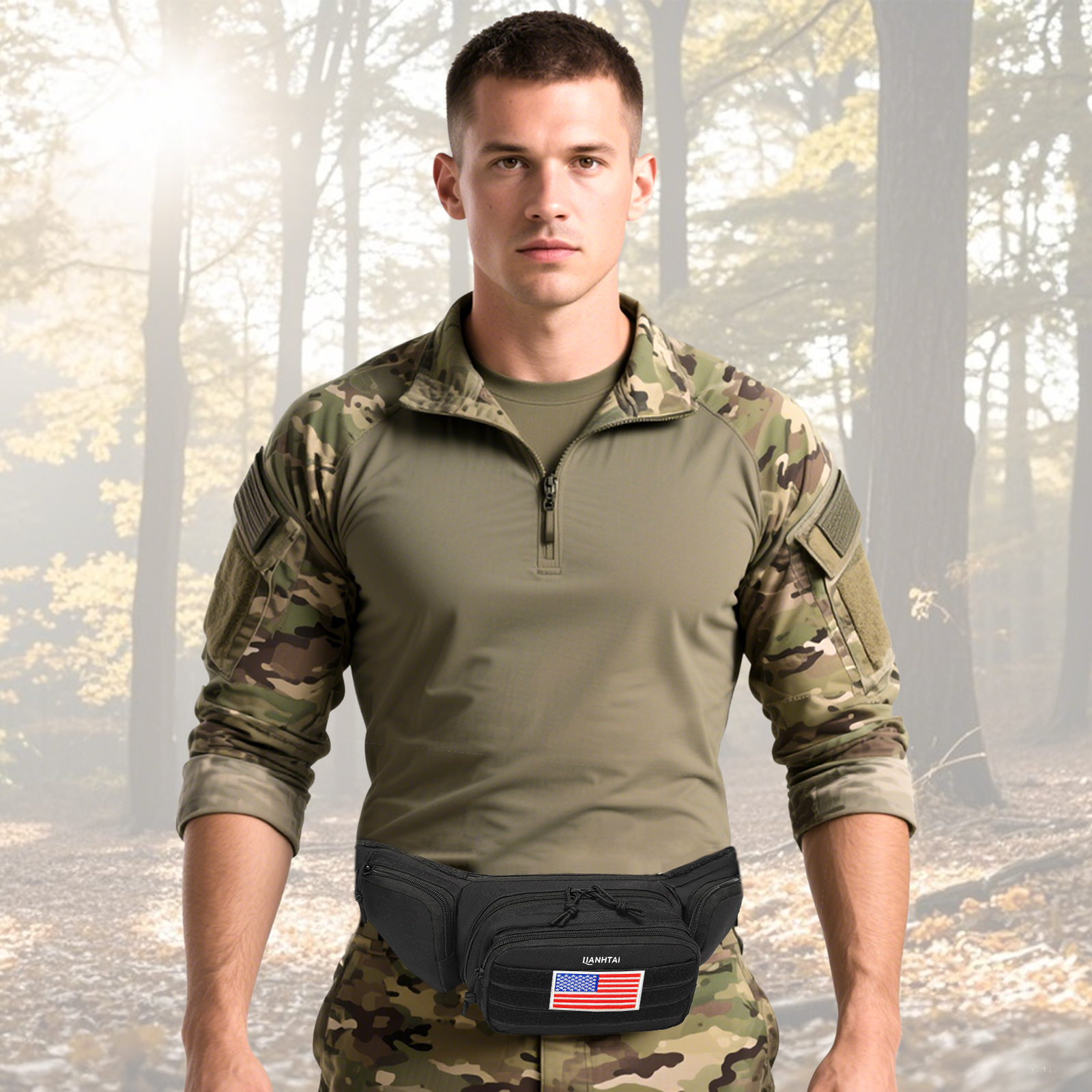 thumbnail video image 2 of Waist Pack Bag Fanny Pack for Men&Women Hip Bum Bag with Adjustable Strap, Large Capacity Waist Wallet Bag for Traveling Casual Running Hiking Cycling, 2 of 7