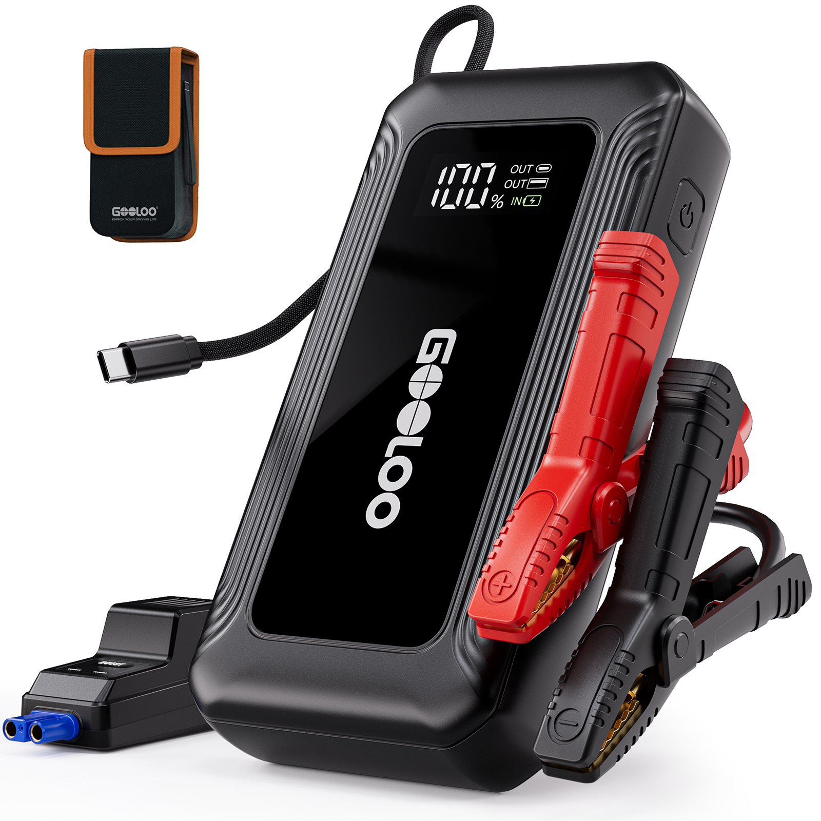 thumbnail video image 2 of GOOLOO G7X Supersafe Jump Starter, 3000A Car Jump Starter with Built-in USB-C 45W Fast Charging Cable, USB-C PD 45W Power Bank, Safe Battery Booster for 8.5L Gas/6.0L Diesel, 2 of 28