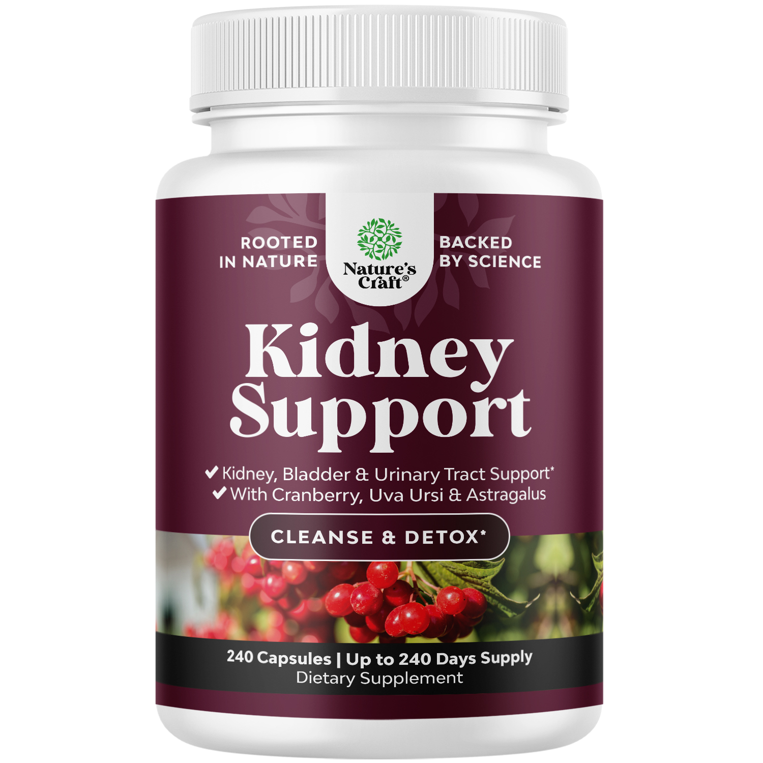 thumbnail video image 2 of Natures Craft Kidney Support Herbal Supplement Capsules, Cranberry Blend, Non-GMO, 240 Count, 2 of 9