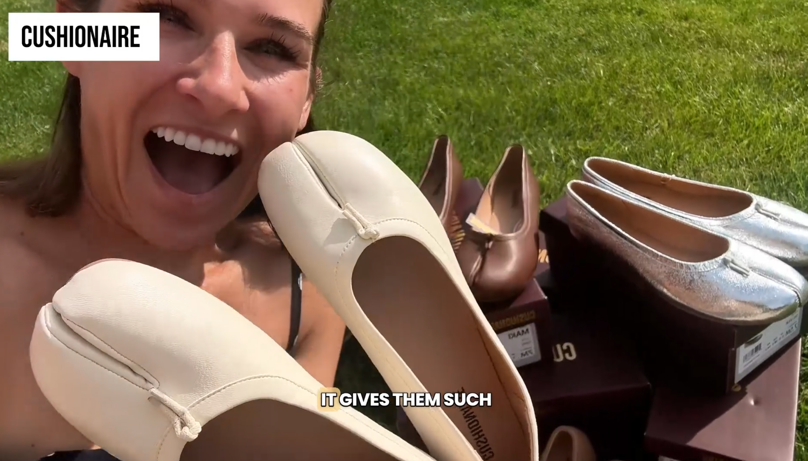 thumbnail video image 2 of Cushionaire Maki Tabi Flats for Women, Split Toe Ballet Flats with Flexible Sole and Cushioned Footbed, 2 of 17
