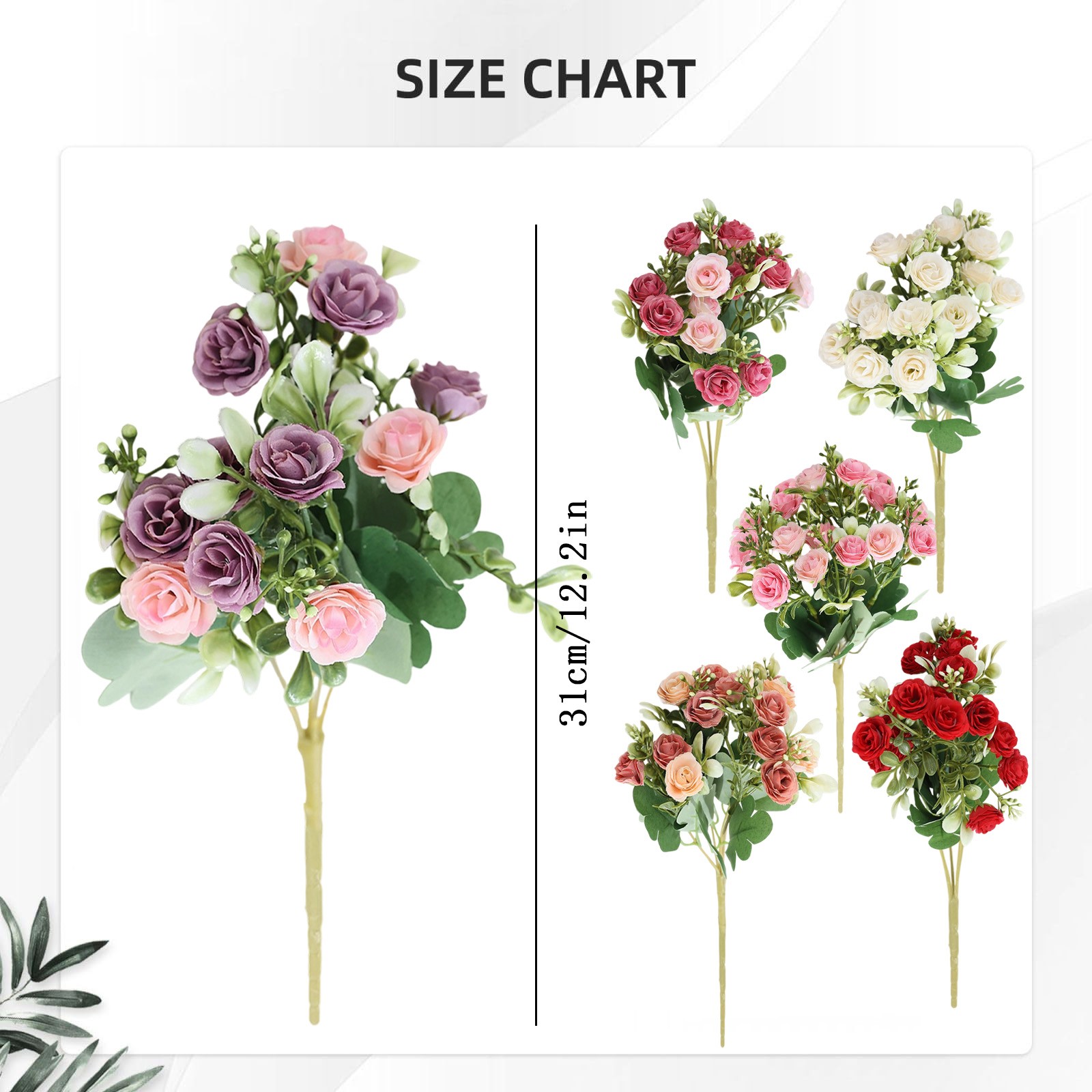 thumbnail video image 2 of Artificial Rose Bouquet Floral Bunches for Home Garden Wedding Birthday Party Table Centerpiece Decor, 2 of 6