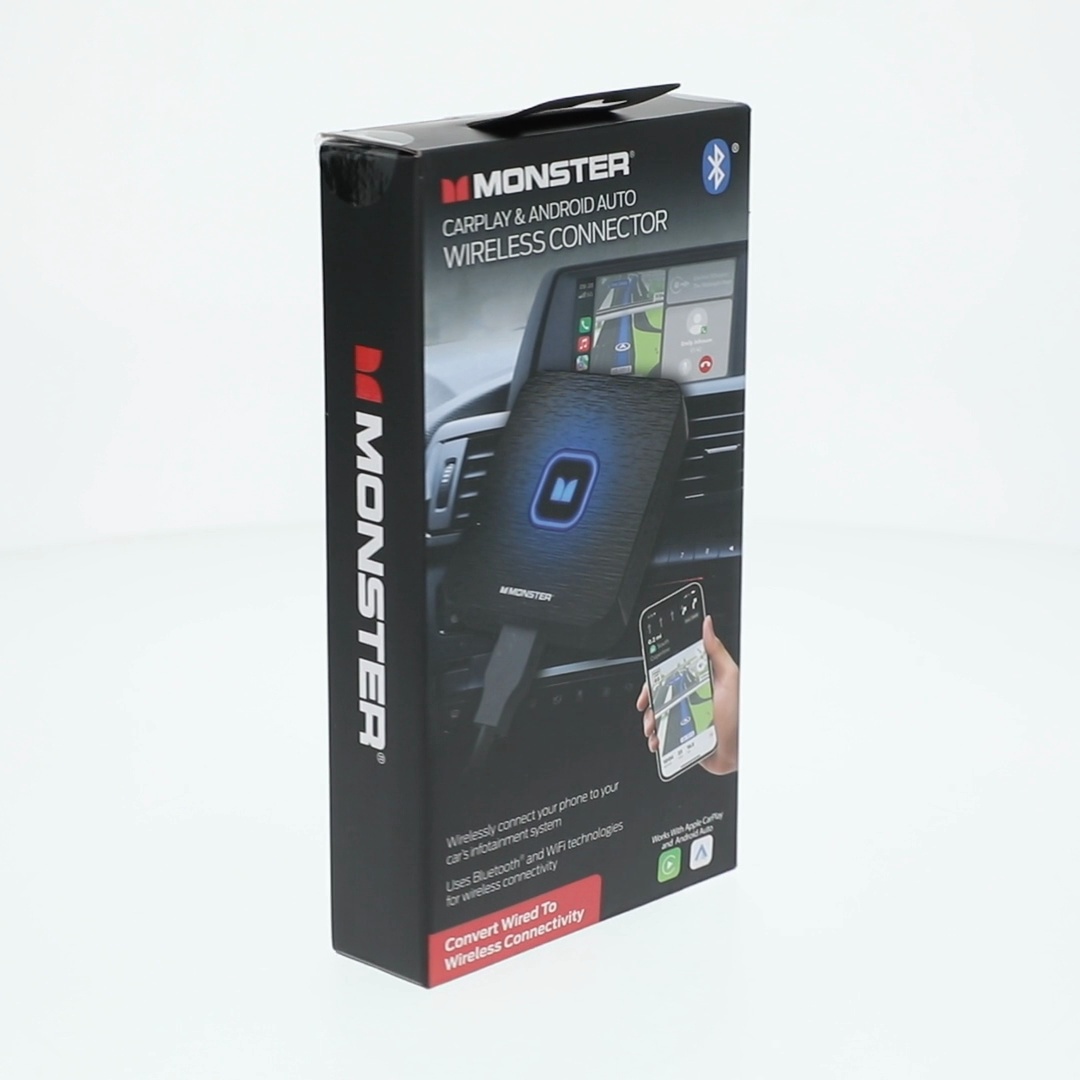 Monster Wireless Adapter for Apple CarPlay and Android Auto, Plug