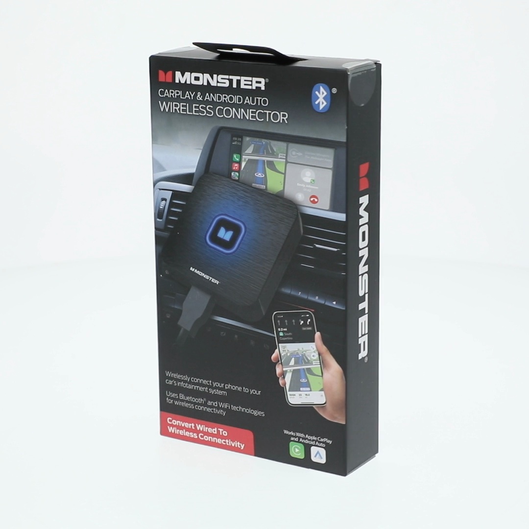 Monster Wireless Adapter for Apple CarPlay and Android Auto, Plug