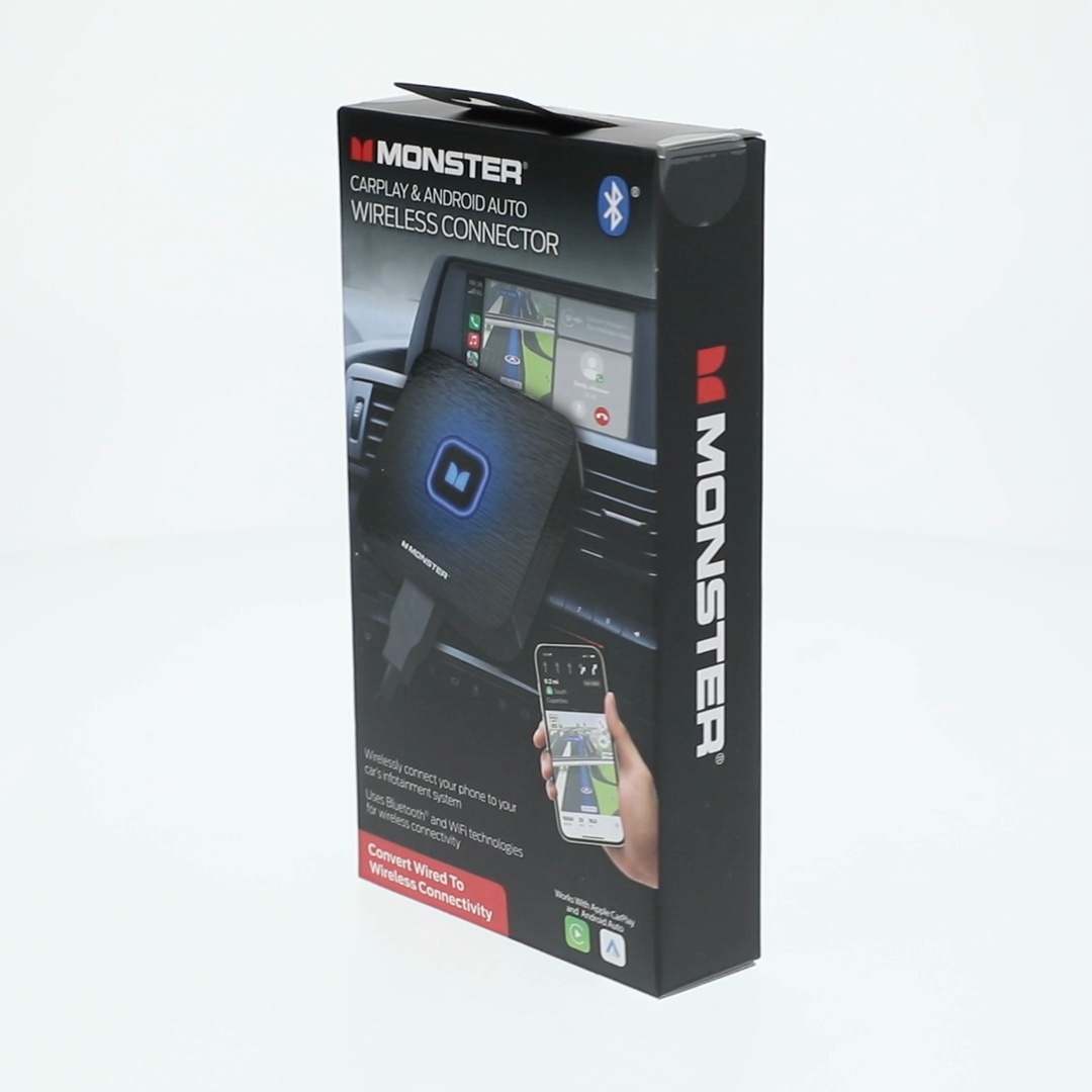 Monster Wireless Adapter for Apple CarPlay and Android Auto, 2.5