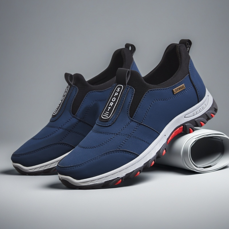 thumbnail video image 2 of YUDAI Men's Slip-On Walking Shoes – Non-Slip, Breathable Mesh Sneakers for Gym, Workout & Everyday Wear, 2 of 5