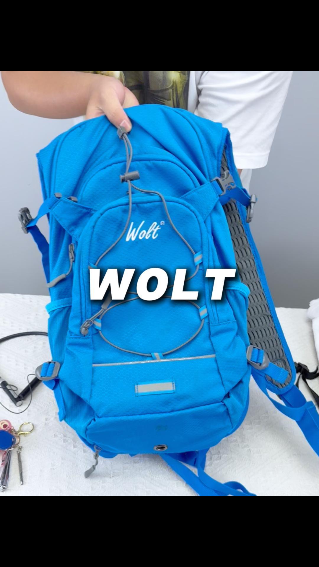 thumbnail video image 2 of Wolt | Hiking Hydration Backpack with 2L Hydration Bladder Hiking Cycling Climbing for Unisex(Blue), 2 of 7