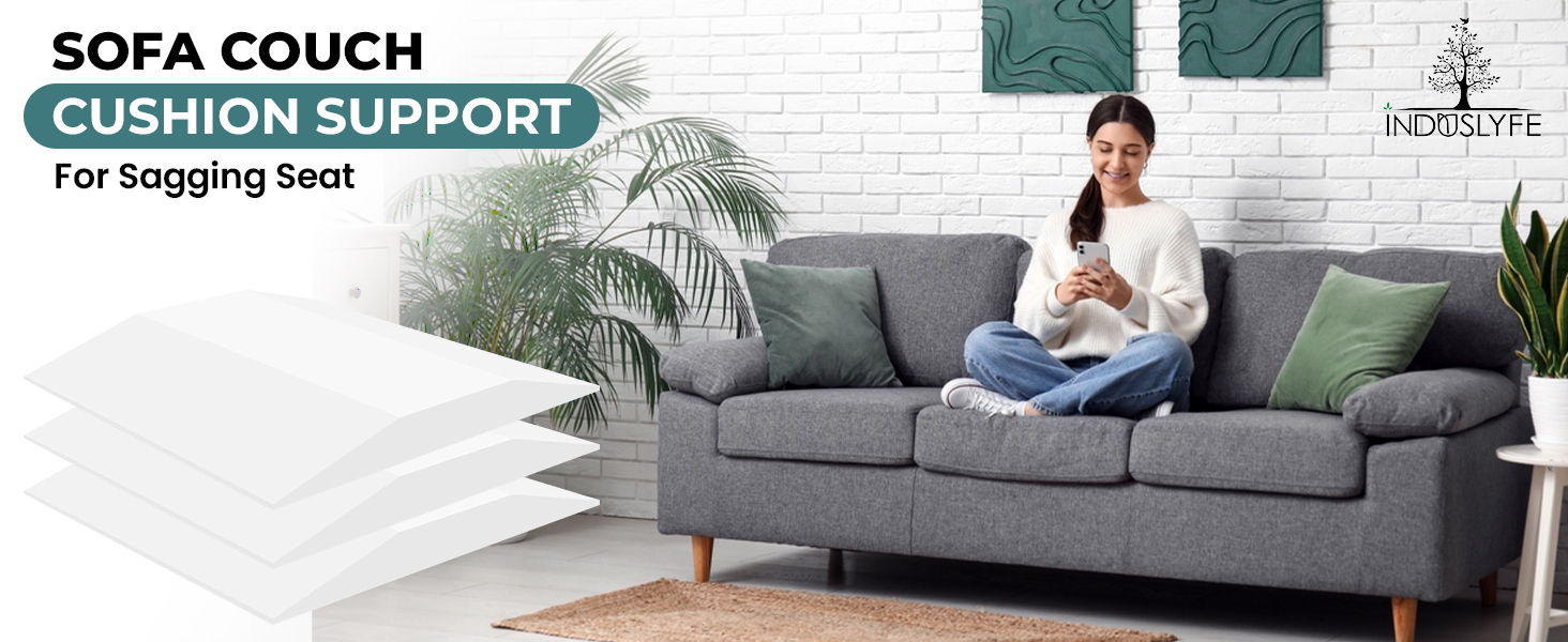 thumbnail video image 2 of Sofa Couch Cushion Support for Sagging Sofas Cushion Repair Trapezoidal Furniture seat Cushion sag Repair High Rebound, Firm Couch Cushion Support Under Cushion Sag Repair, White Set of 3, 2 of 8