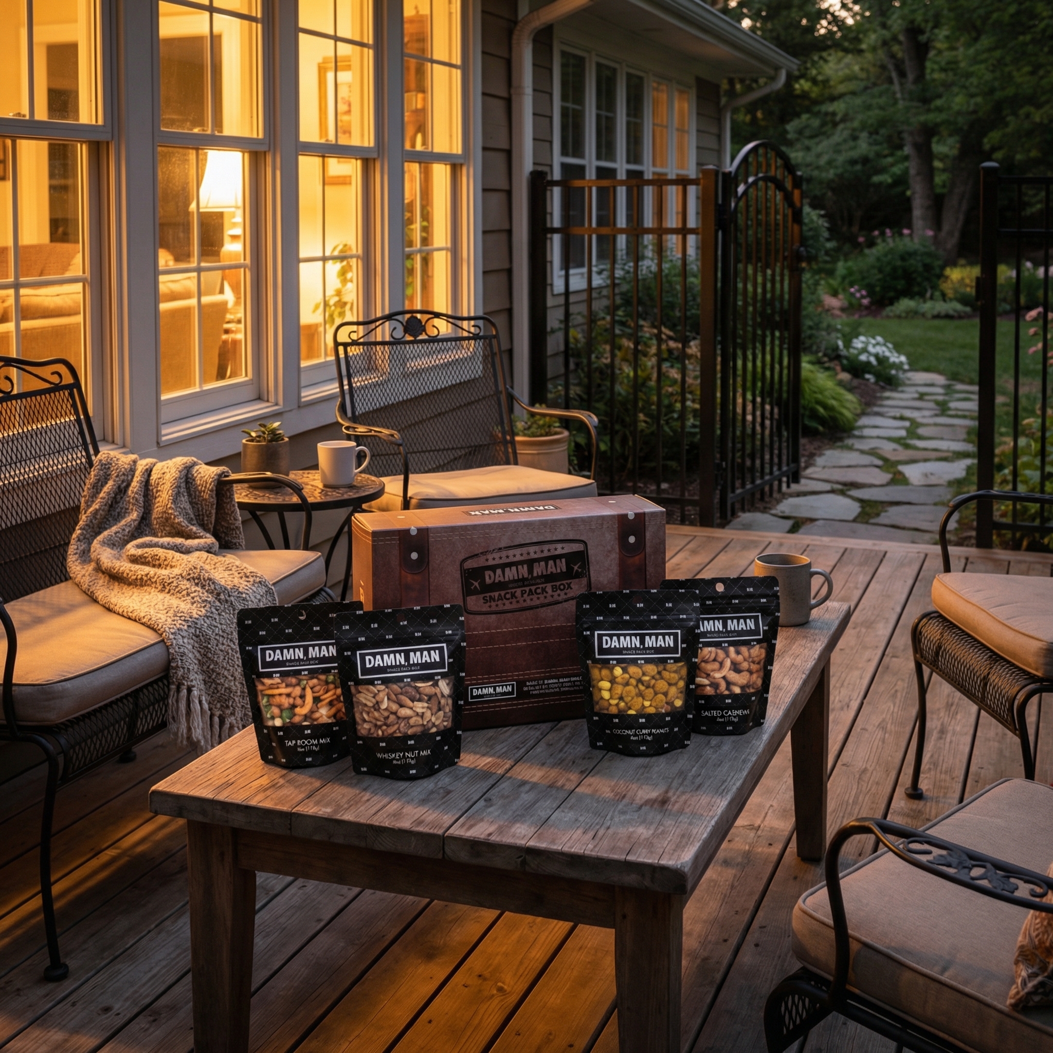 thumbnail video image 2 of Damn Man Gourmet Nut Gift Box Assorted Nuts and Snack Mix Box Set Dry Roasted Crunchy 4 Count 1 lb Total, 2 of 9