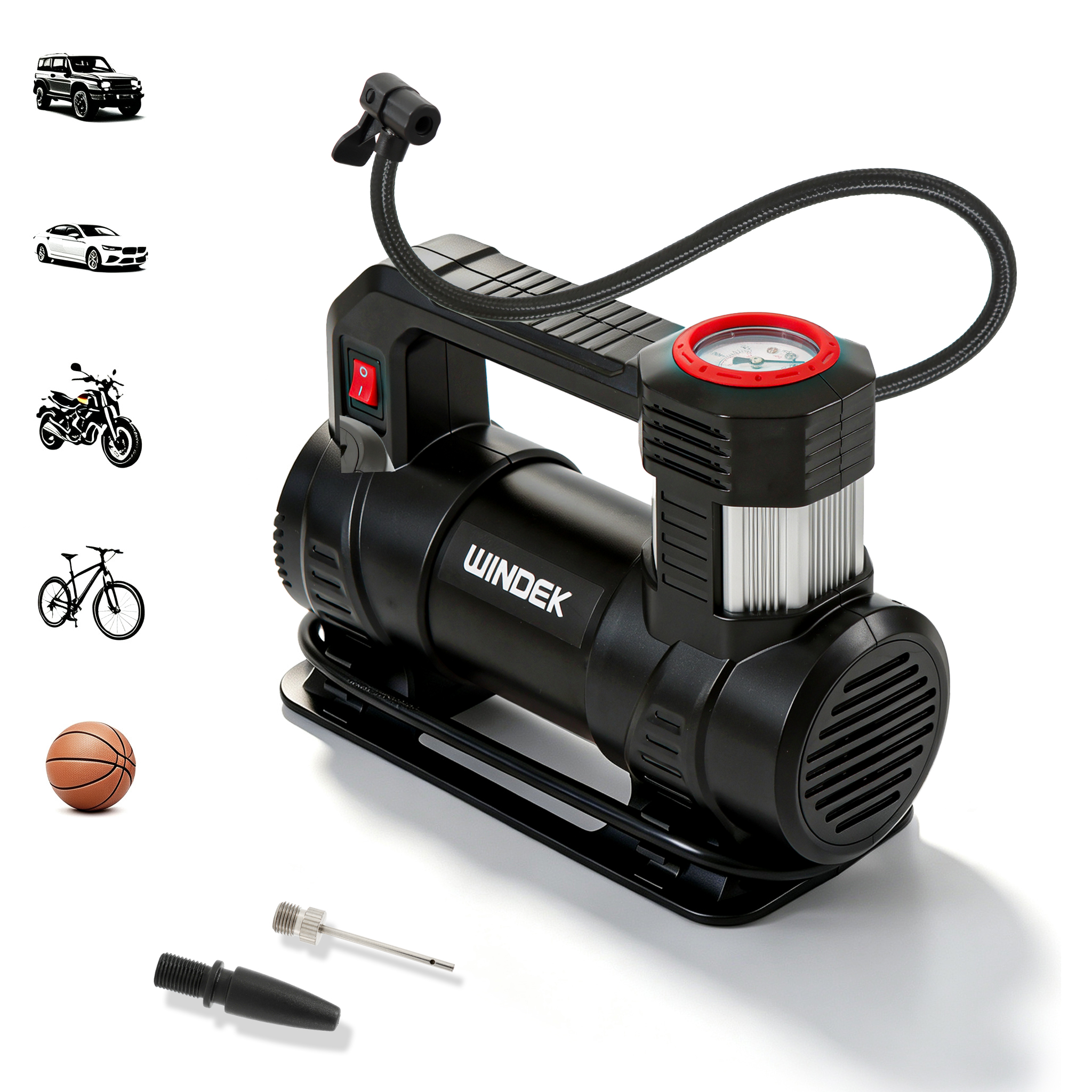WINDEK Portable Air Pump, 120V AC Compressor, Black, Rubber - Walmart.com