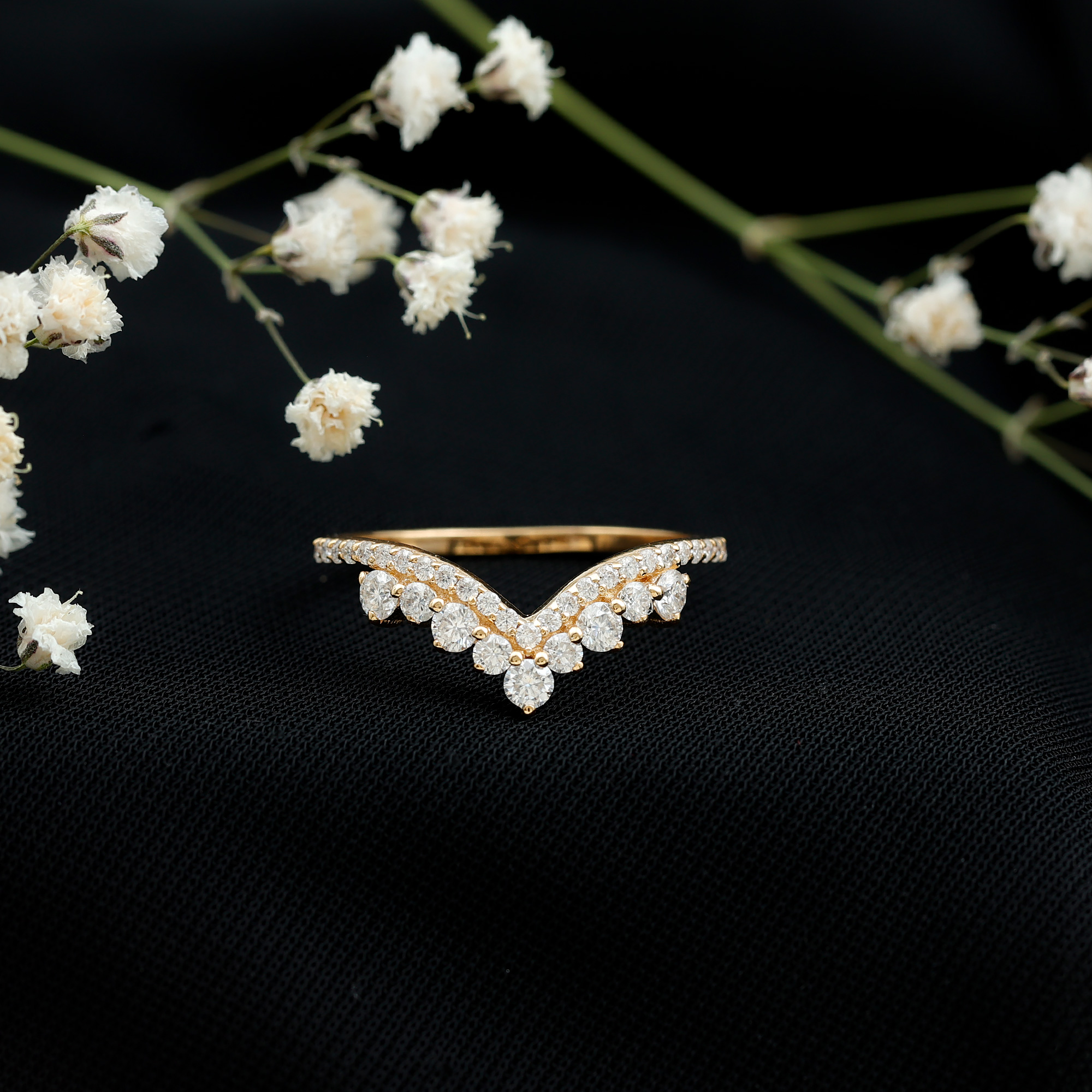 thumbnail video image 2 of Rosec Jewels Lab Grown Diamond Enhancer for Engagement Ring (Ef-Vs Quality) - V Shape Ring - with Jewelry Box, 18K White Gold, US 7.00, 2 of 9