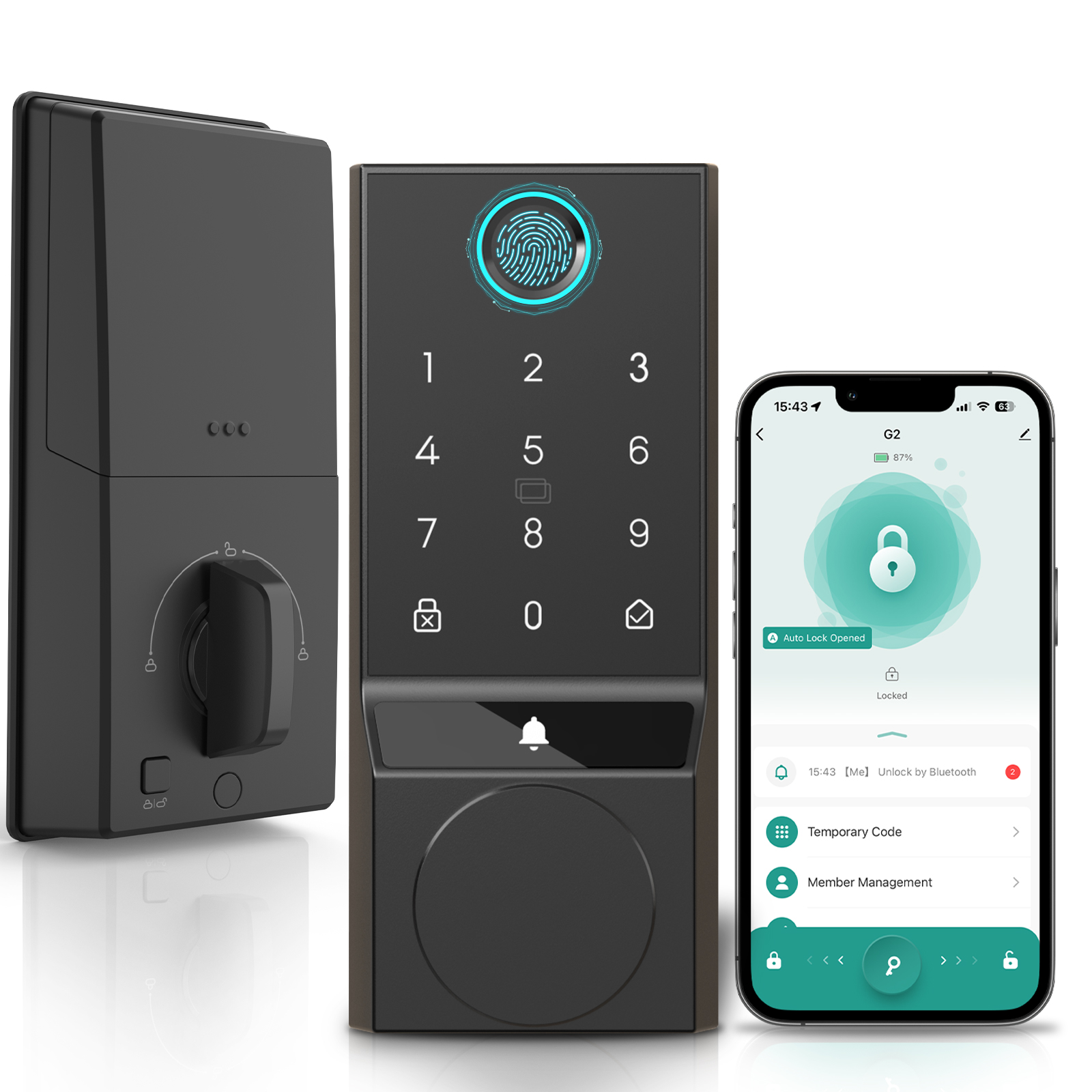 thumbnail video image 2 of COBIZI Smart Lock, Fingerprint Keyless Entry Door Lock with App Control, Bluetooth Smart Deadbolt Lock, App Remote Control, Auto-Lock, Easy Installation, IP54 Waterproof, Metallic Silver, 2 of 11