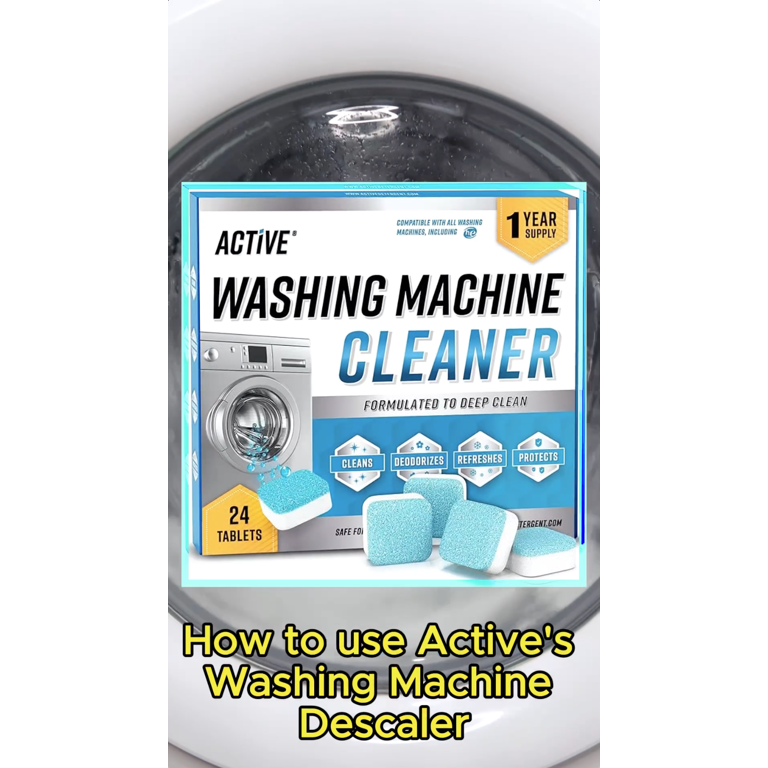 Washing Machine Cleaner Tablets - 24 Unscented Deep Cleaning Tabs Descale HE Front & Top Load Washer, 24 Pack